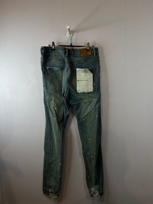 Purple Brand Jeans Paint Splatter Used 34