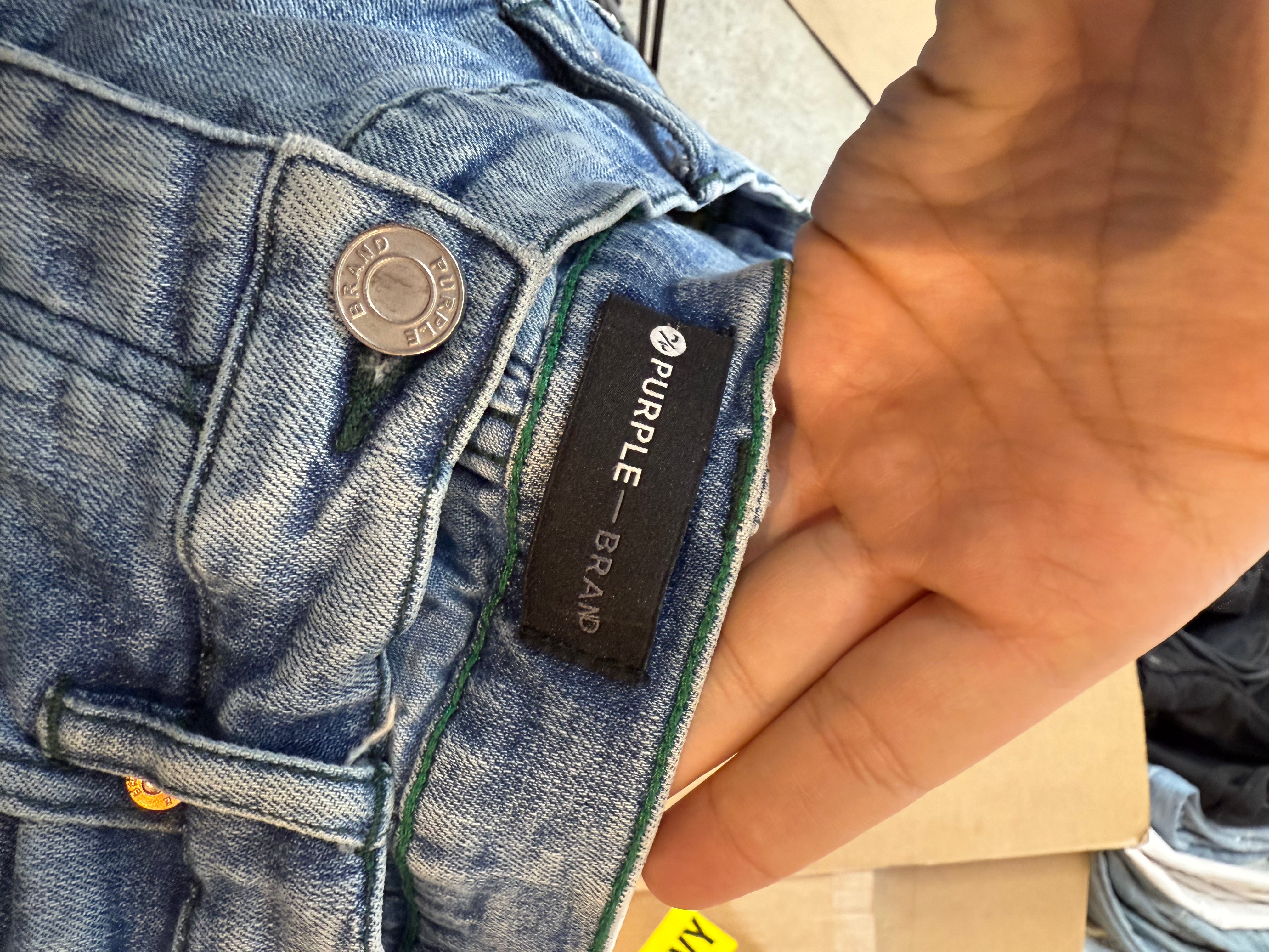 Purple Brand Jeans Light Wash Paint Splatter