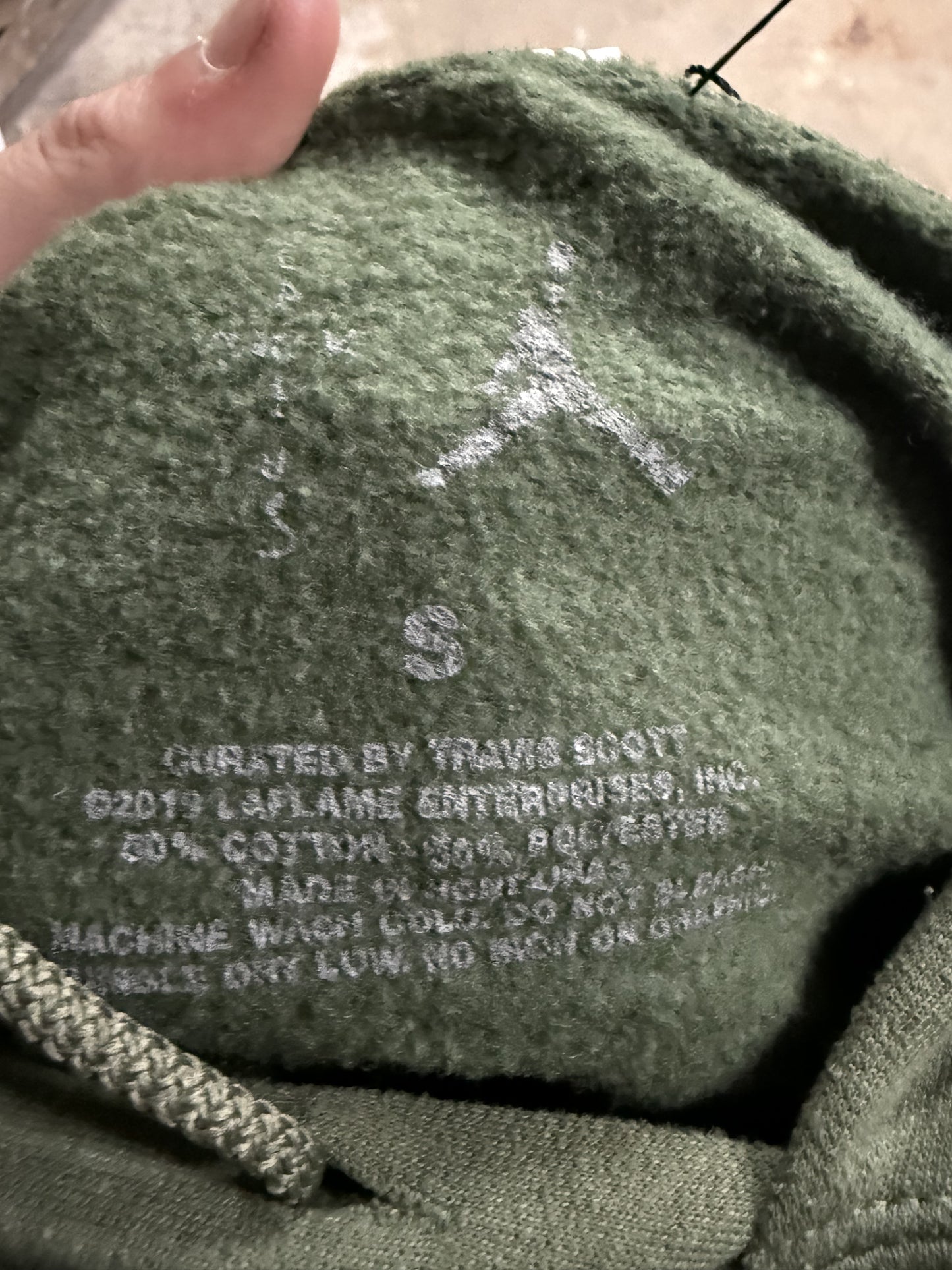 Travis Scott Jordan Hoodie Olive Used Small