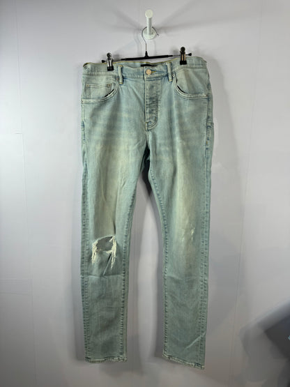 Purple Jeans Light Wash Ripped Used 33