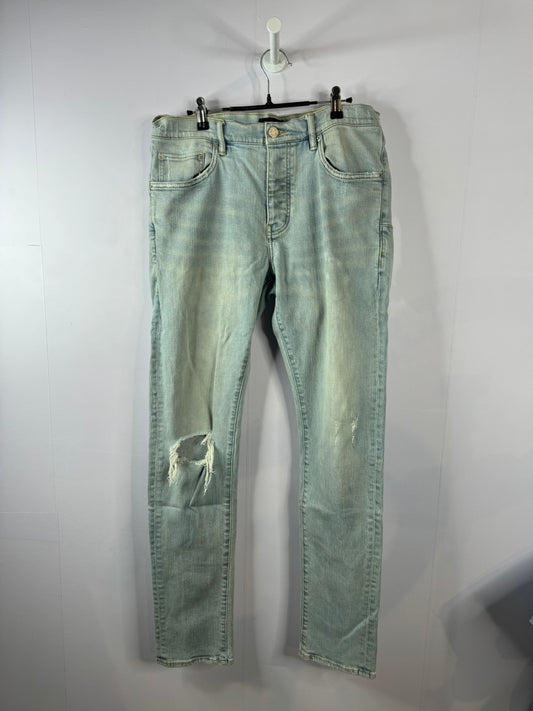 Purple Jeans Light Wash Ripped Used 33