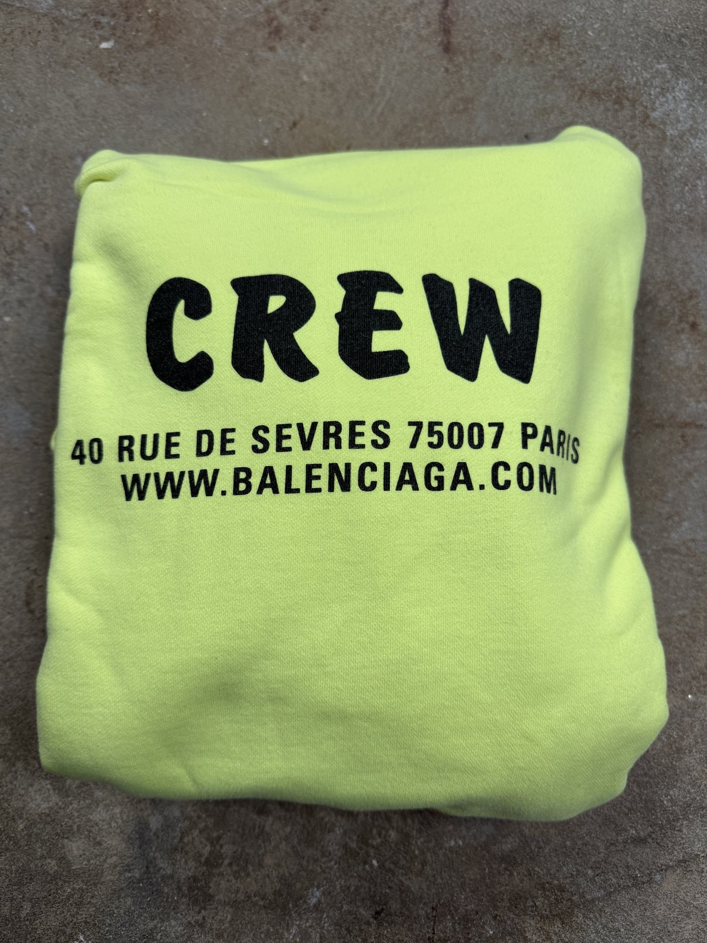 Balenciaga Lime Crew Hoodie Used Small