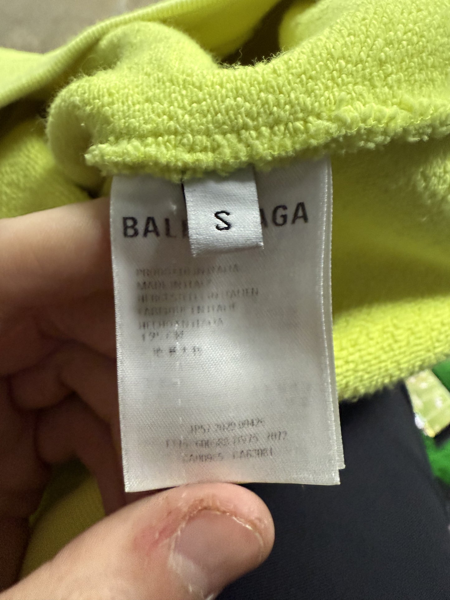 Balenciaga Lime Crew Hoodie Used Small