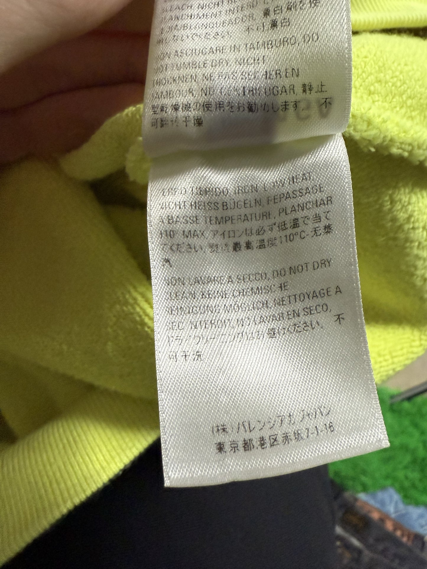 Balenciaga Lime Crew Hoodie Used Small