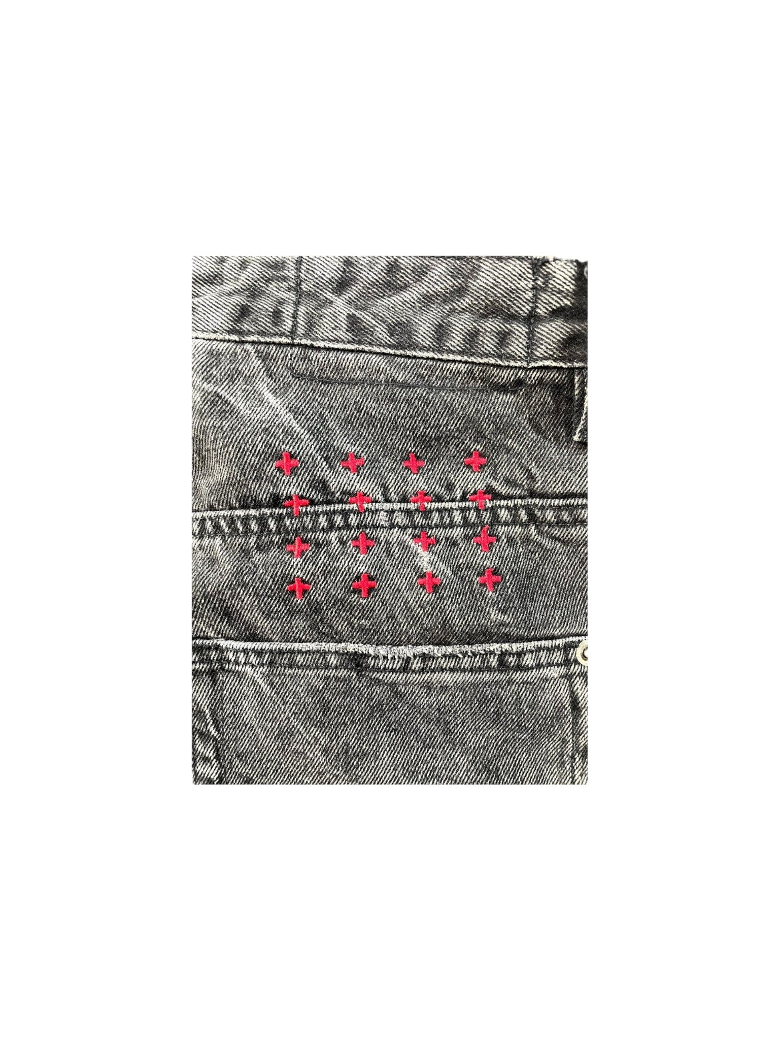 Ksubi "Baggy" Black Wash & Red Jeans