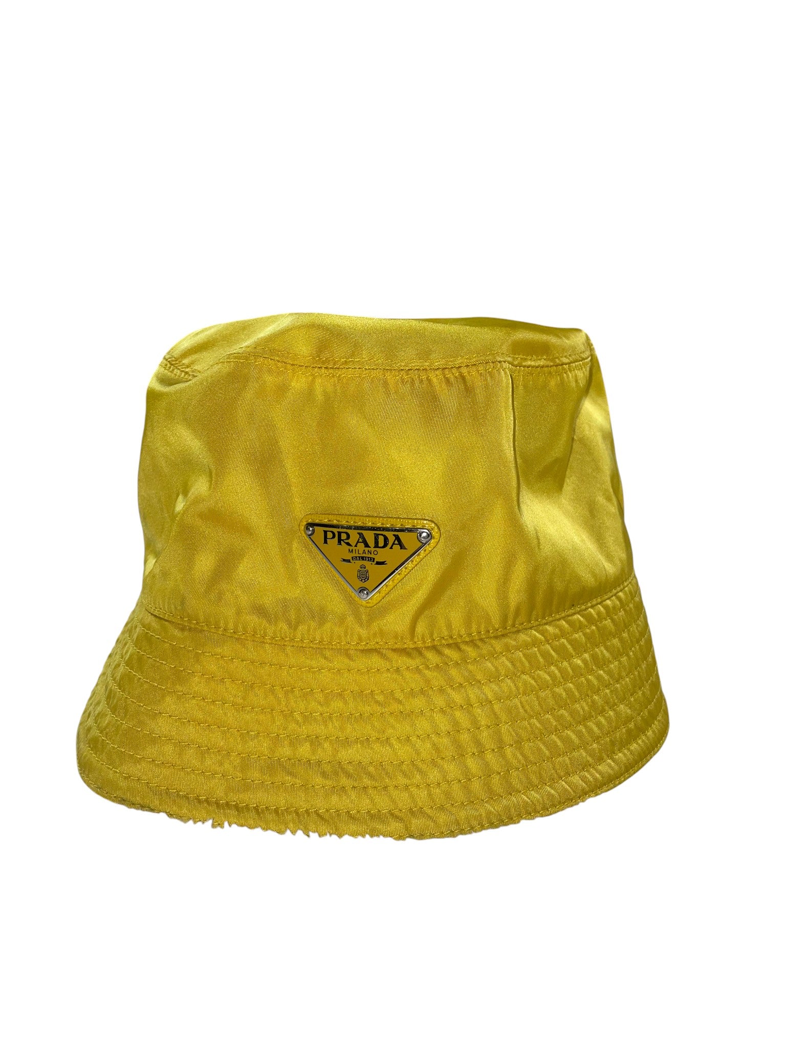 Prada Yellow Nylon Bucket Hat