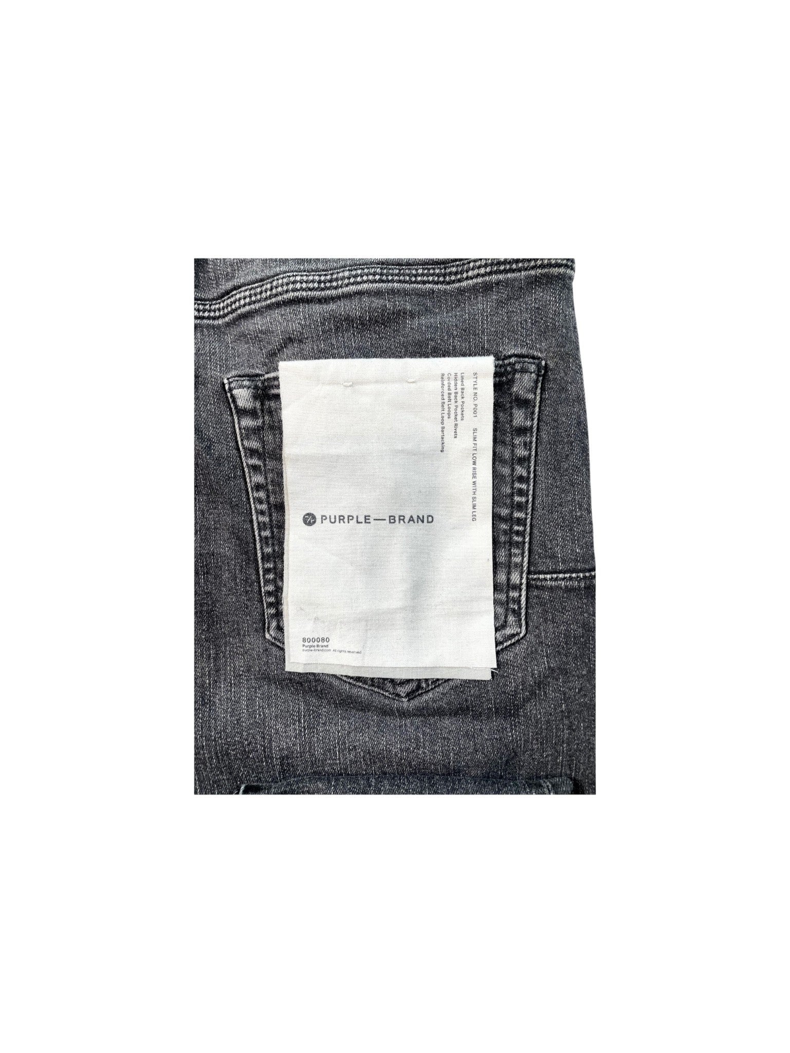 Purple Brand Splatter Ripped Grey Wash Jeans
