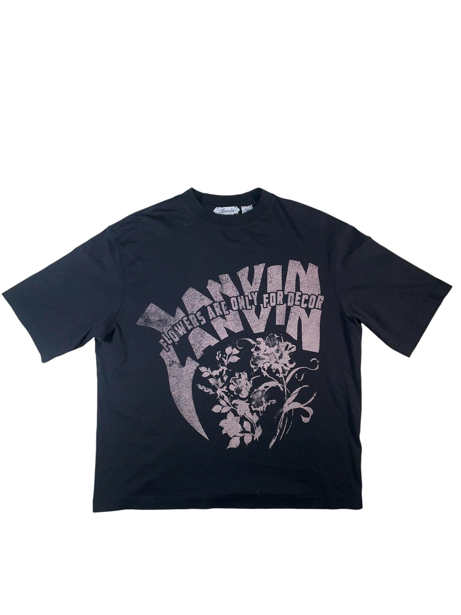 Lanvin 'Floral' Black Tee