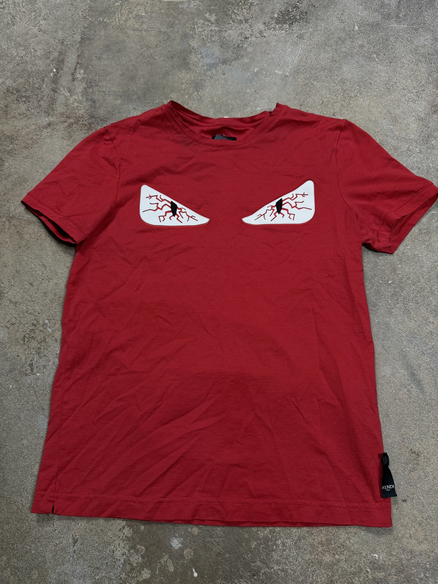 Fendi Tee Red Monster Eyes Used Small