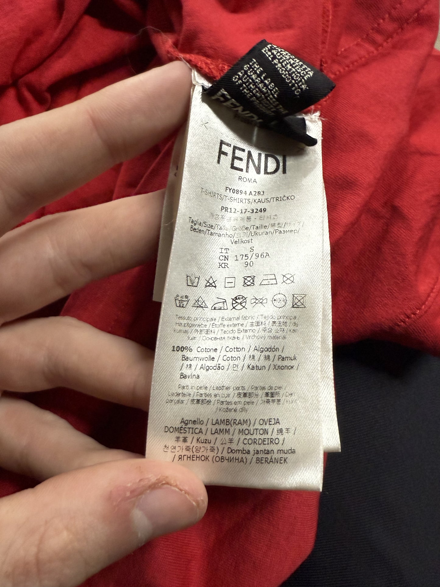 Fendi Tee Red Monster Eyes Used Small