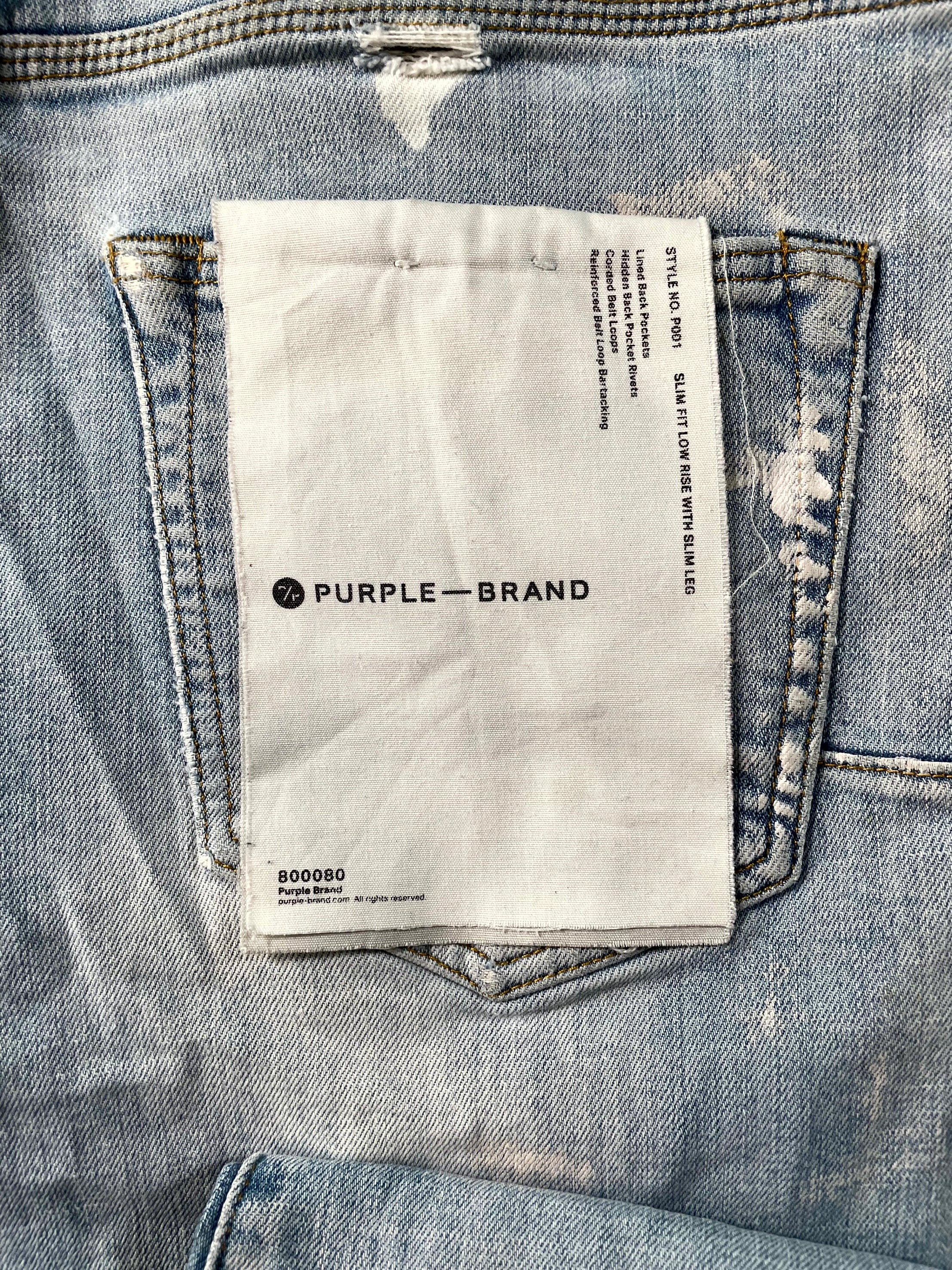 Purple Brand Splatter Light Wash & White Jeans