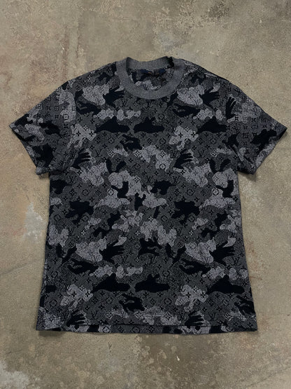 LV Monogram Camo Tee Navy Used Small