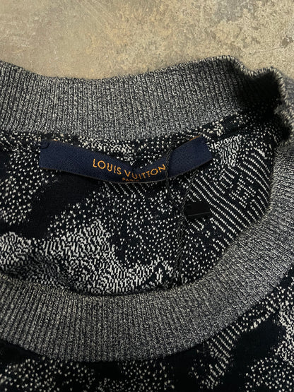 LV Monogram Camo Tee Navy Used Small