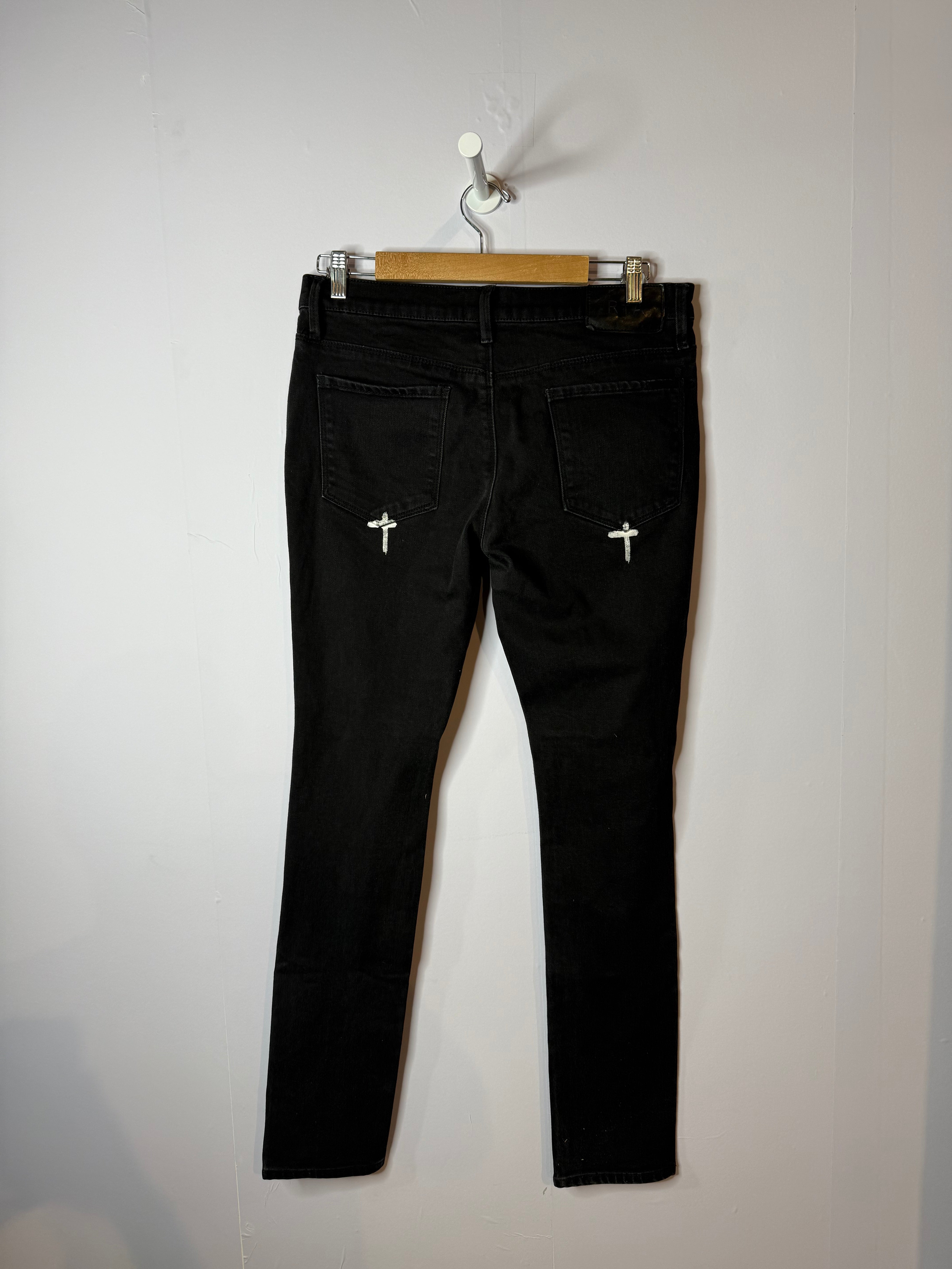 RTA Jeans Black Rip Used 31