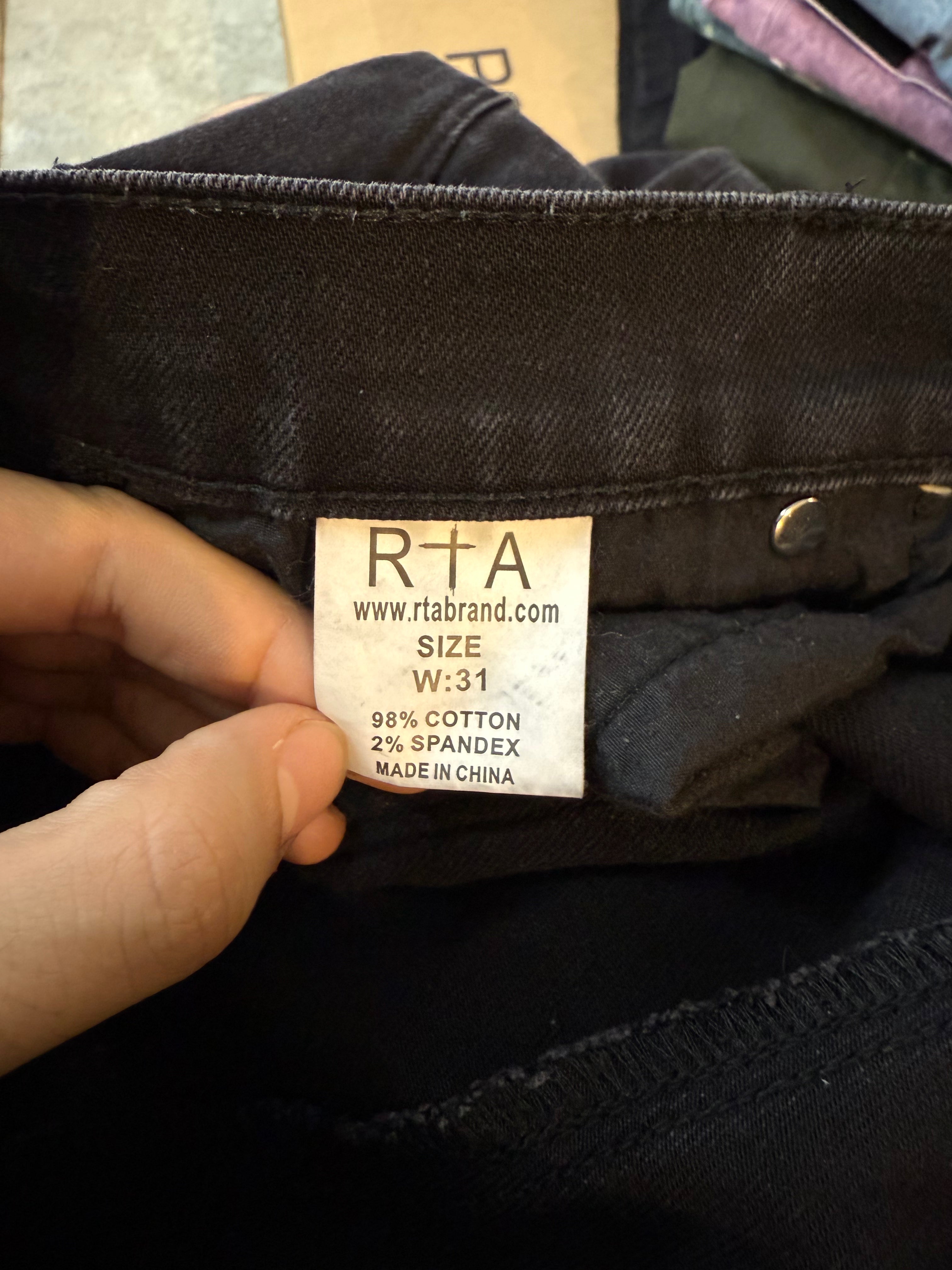 RTA Jeans Black Rip Used 31