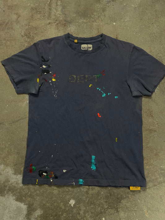 Gallery Dept Tee Blue Paint Splatter Used Small