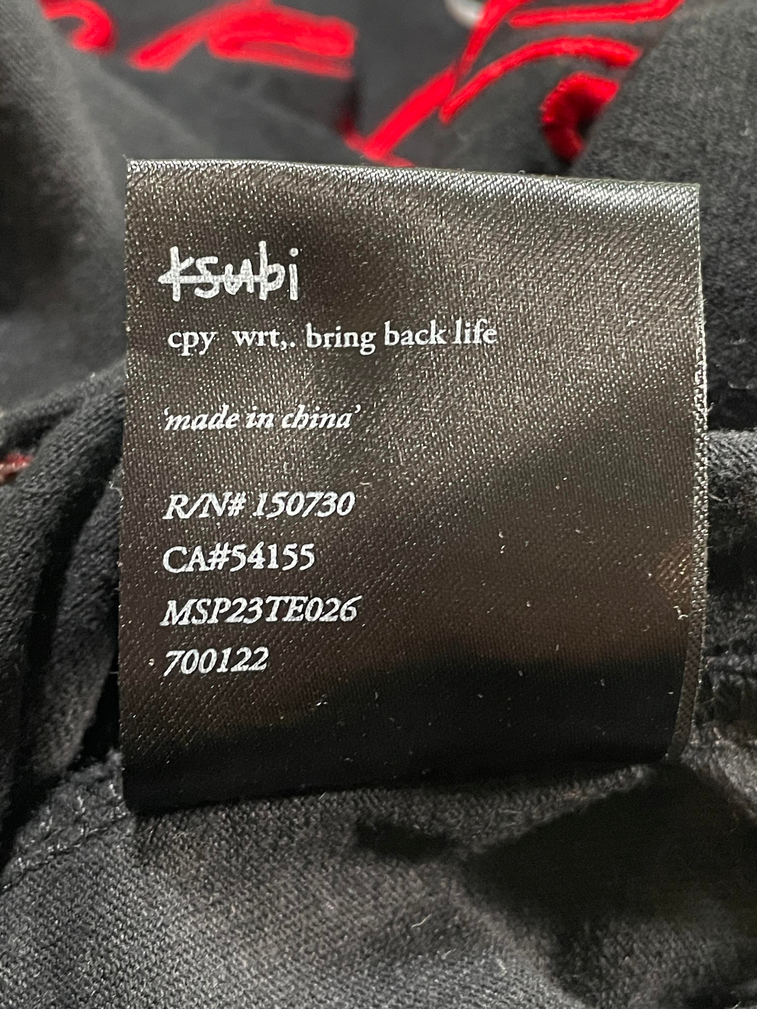 Ksubi 'Super Net Embroidered' Black & Red Tee