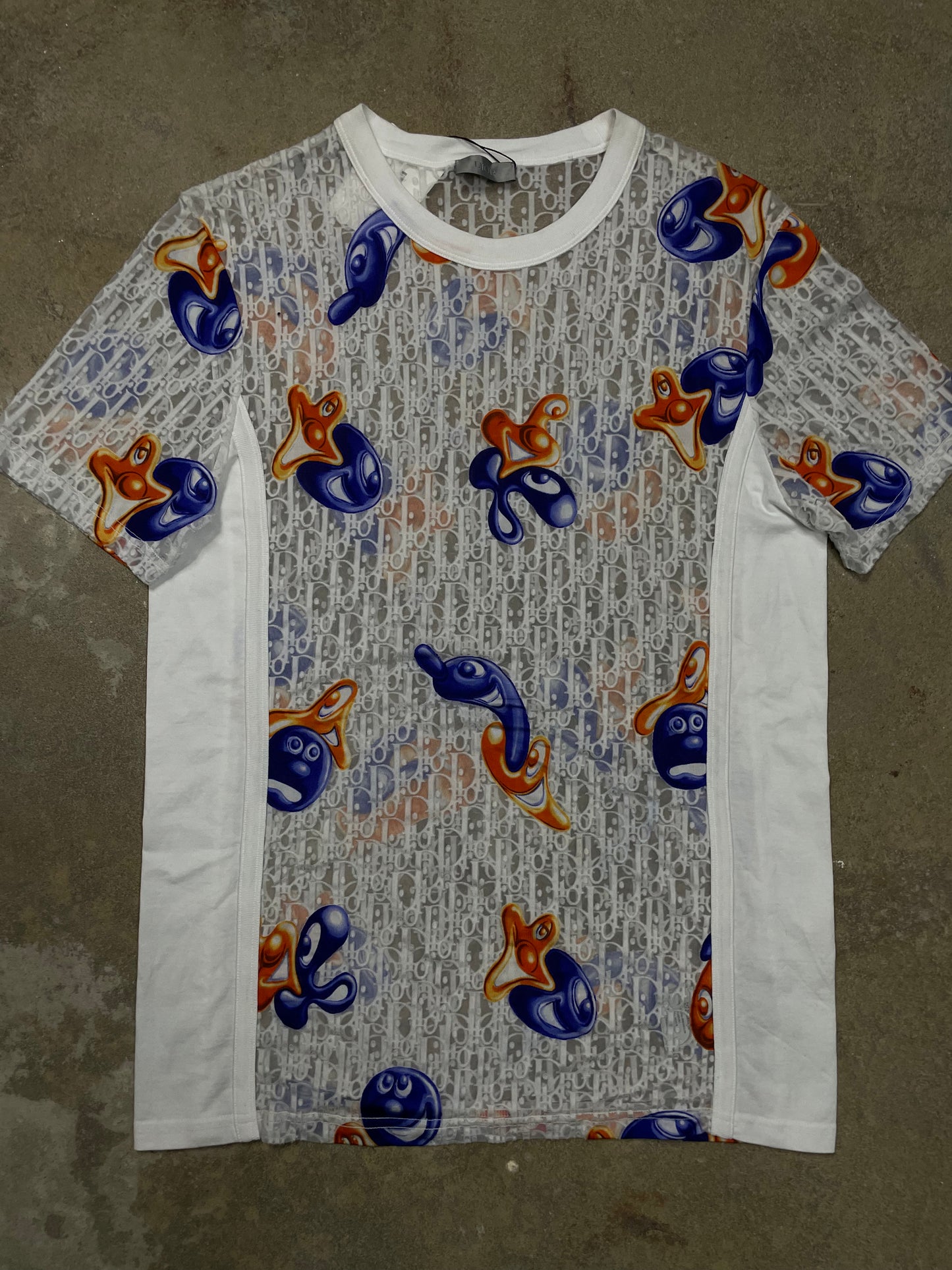 Dior Lace Tee White Orange Blue Small Used