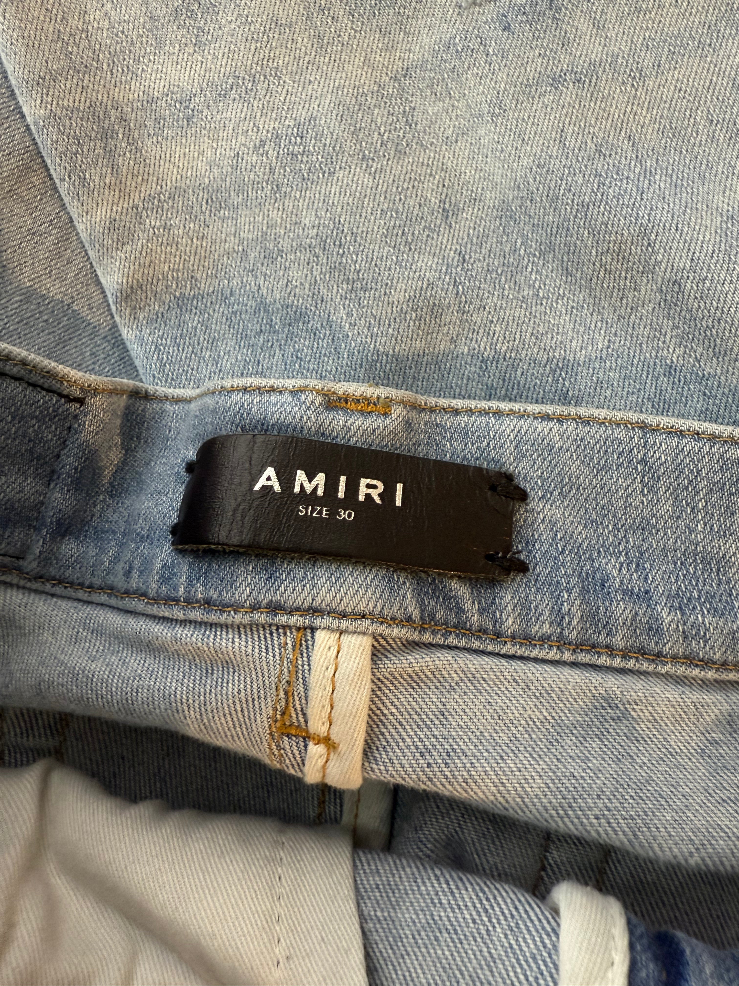 Amiri Light Wash Cheetah Jeans Used 30