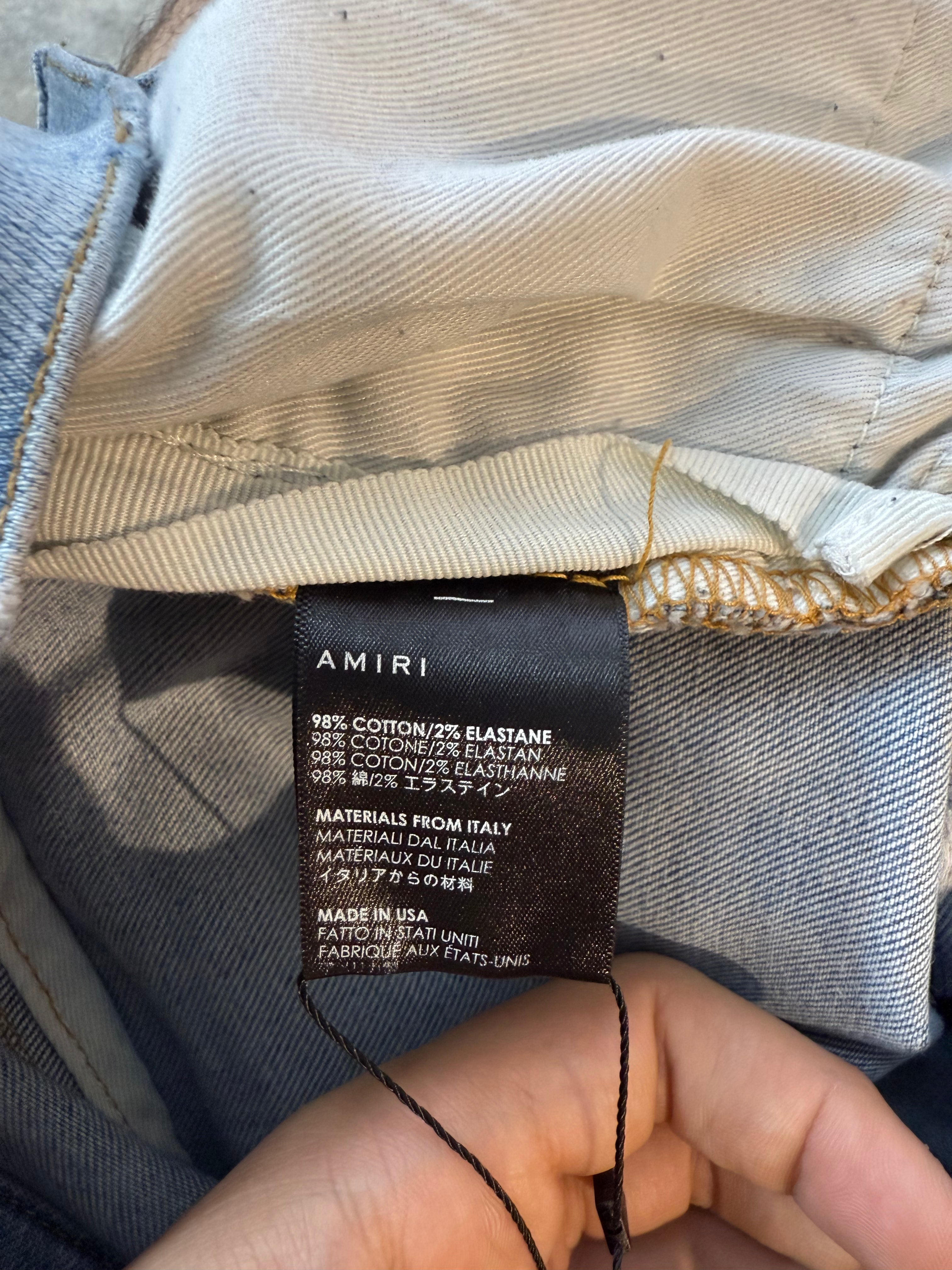 Amiri Light Wash Cheetah Jeans Used 30