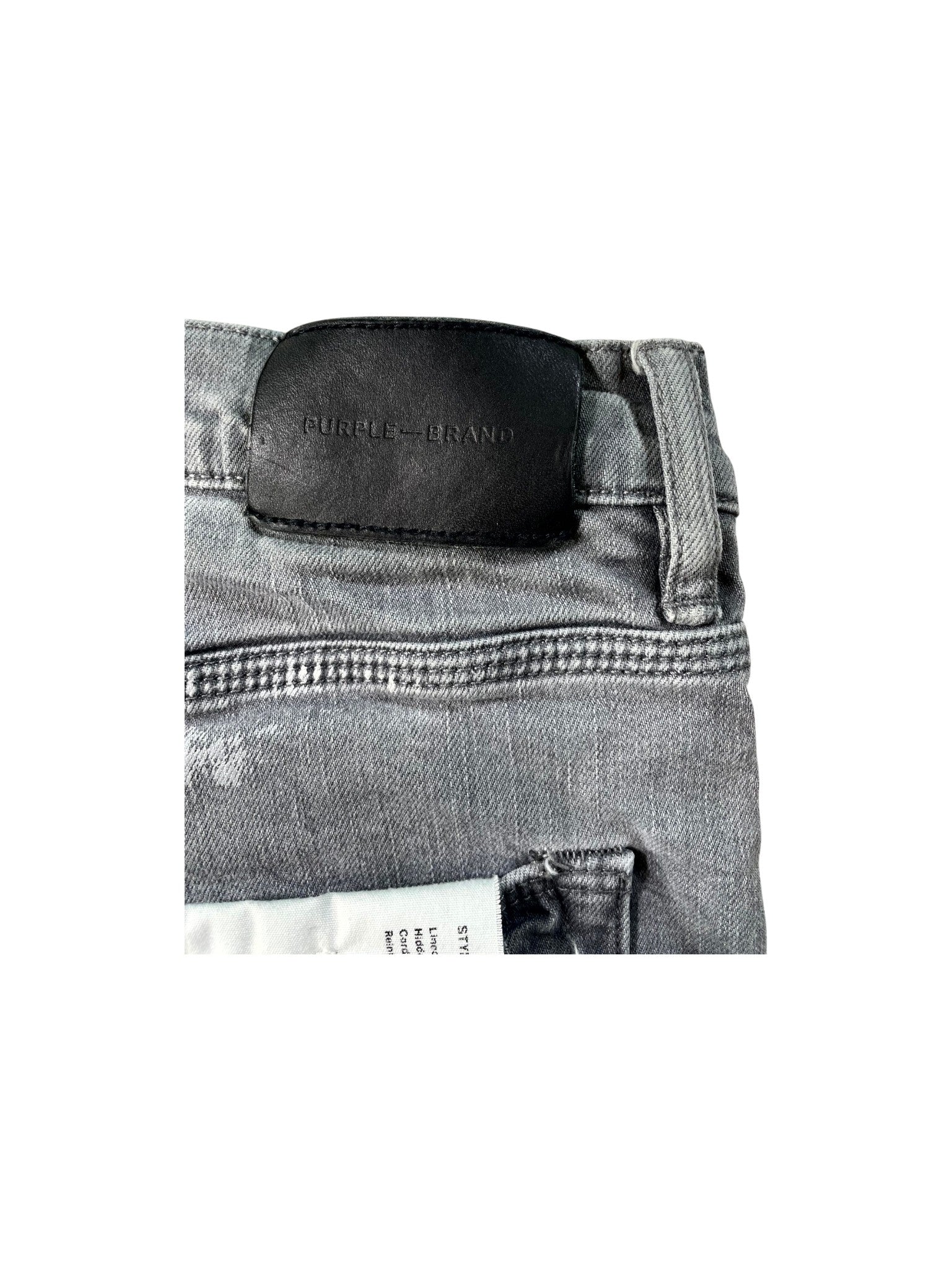 Purple Brand Splatter Ripped Grey Jeans