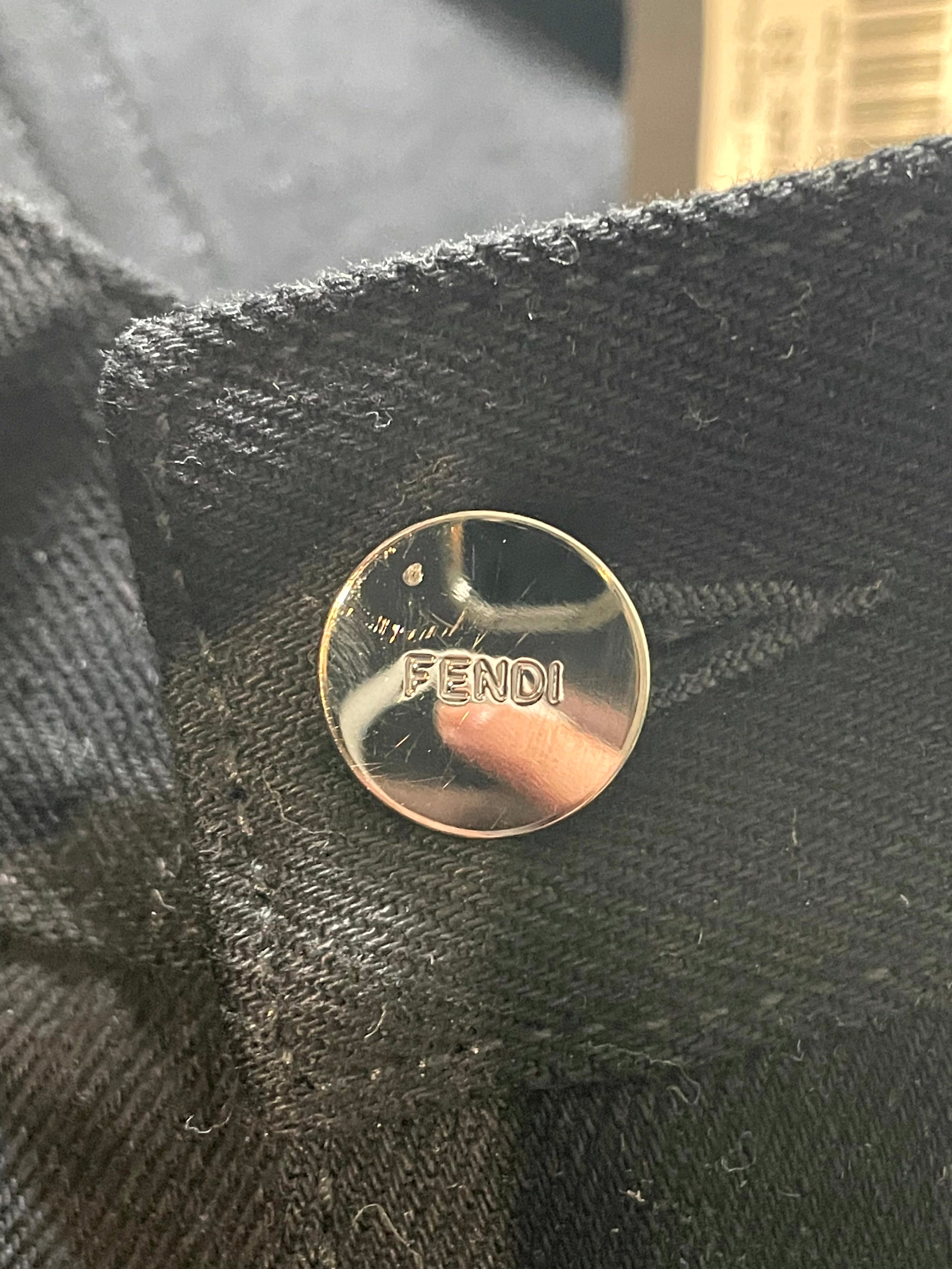 Fendi  Pocket Embroidery Logo Black Jeans