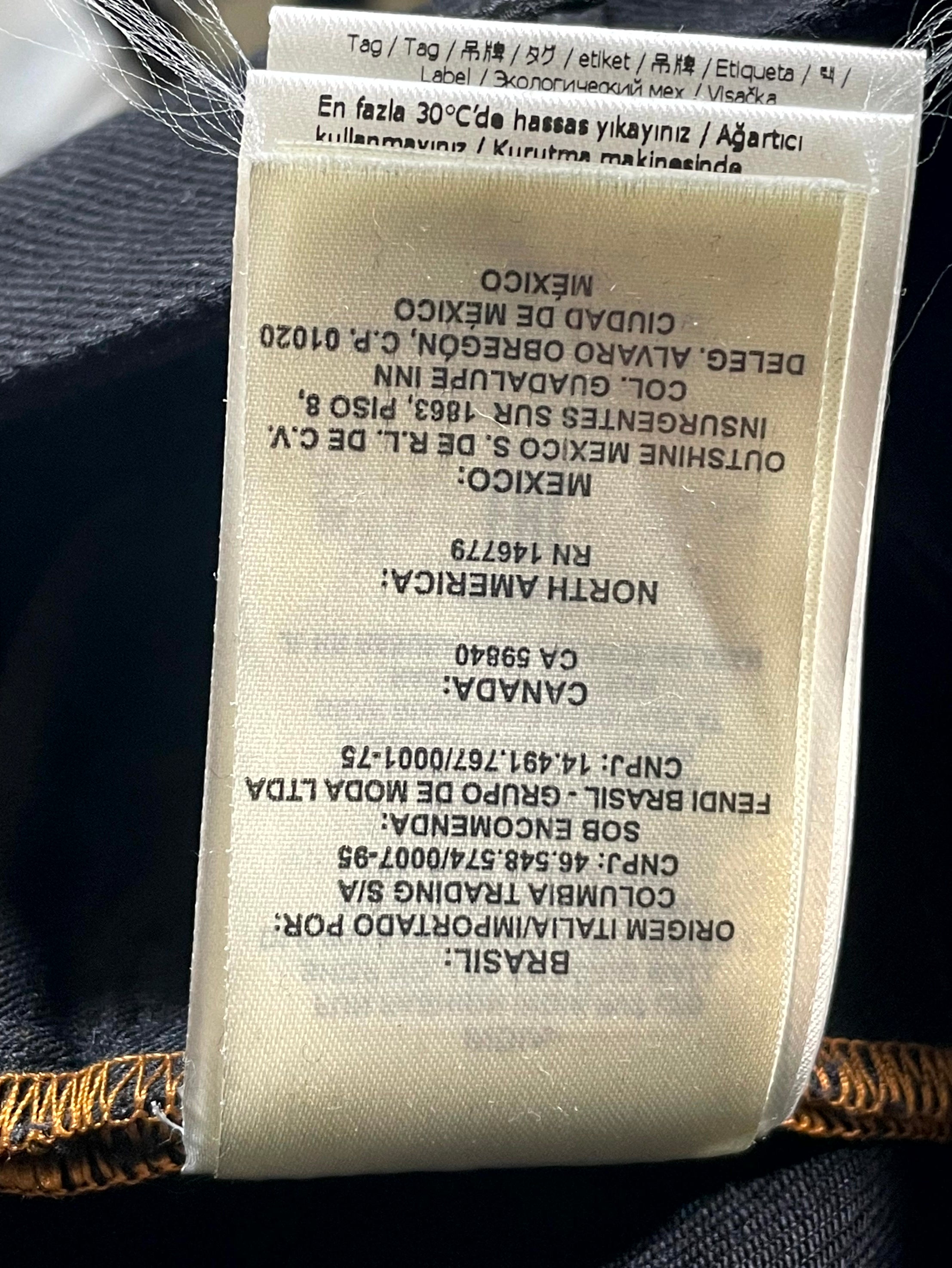 Fendi  Pocket Embroidery Logo Black Jeans