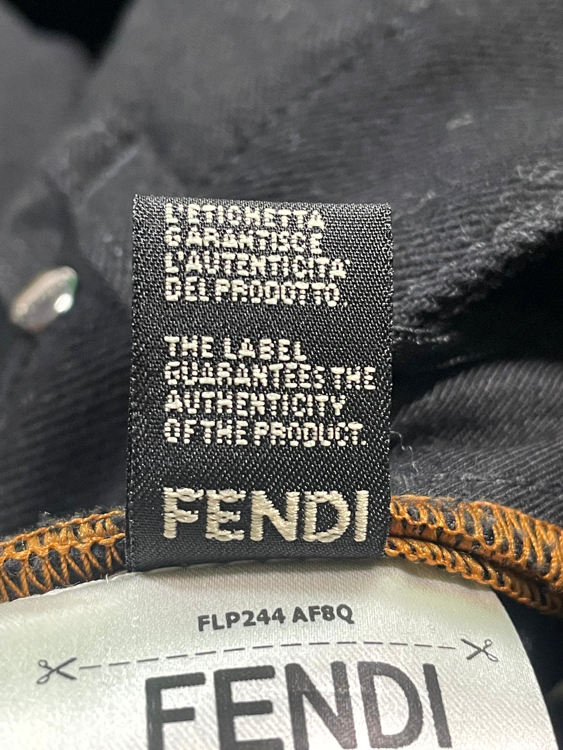 Fendi  Pocket Embroidery Logo Black Jeans