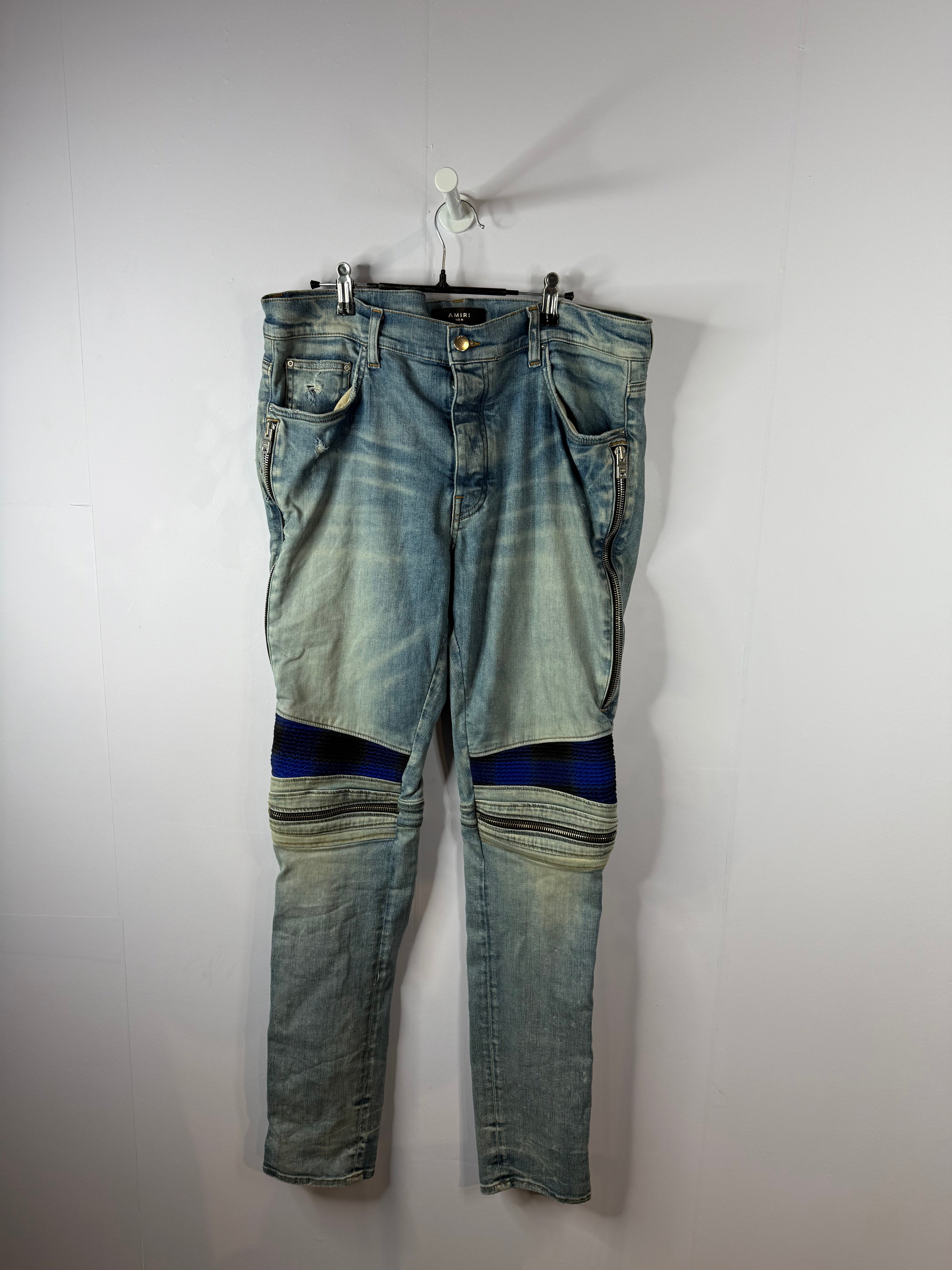 Amiri MX2 Blue Plaid Jeans Used 36
