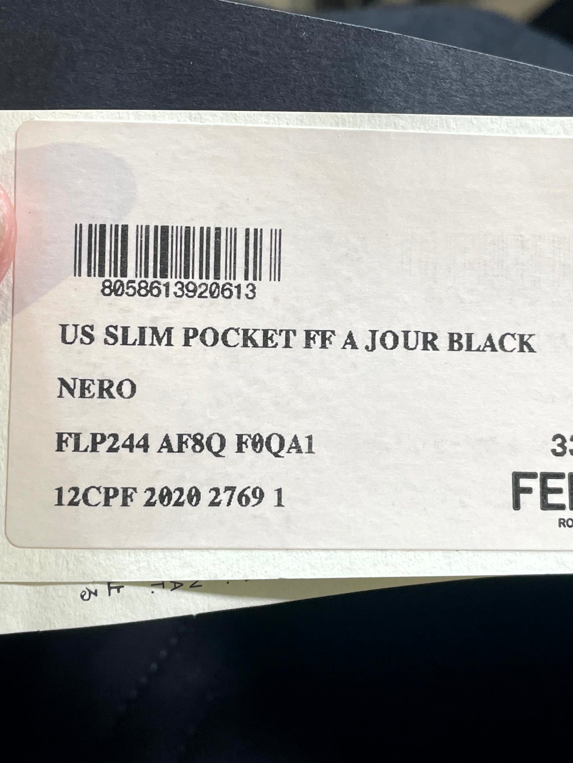 Fendi  Pocket Embroidery Logo Black Jeans