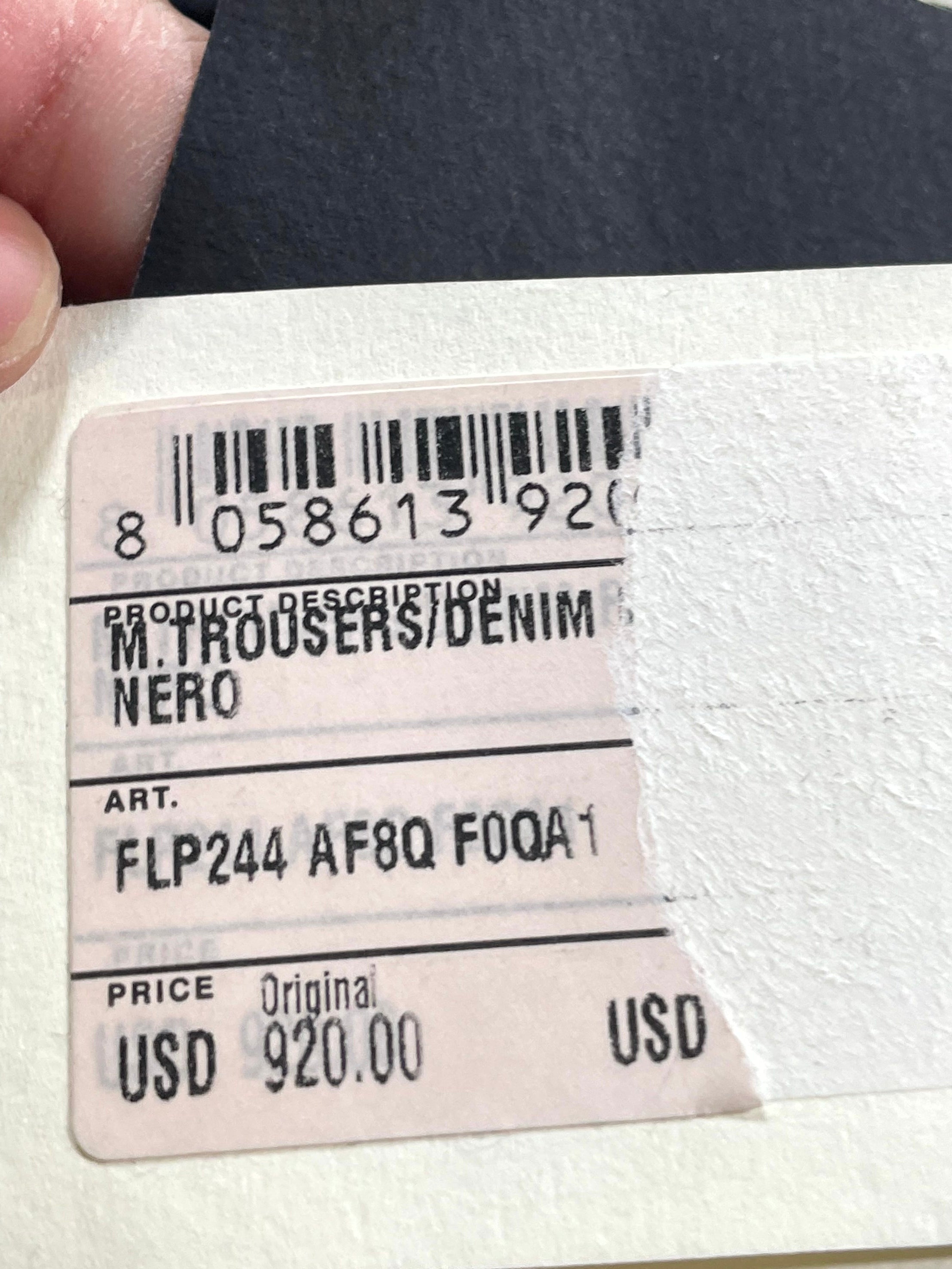 Fendi  Pocket Embroidery Logo Black Jeans