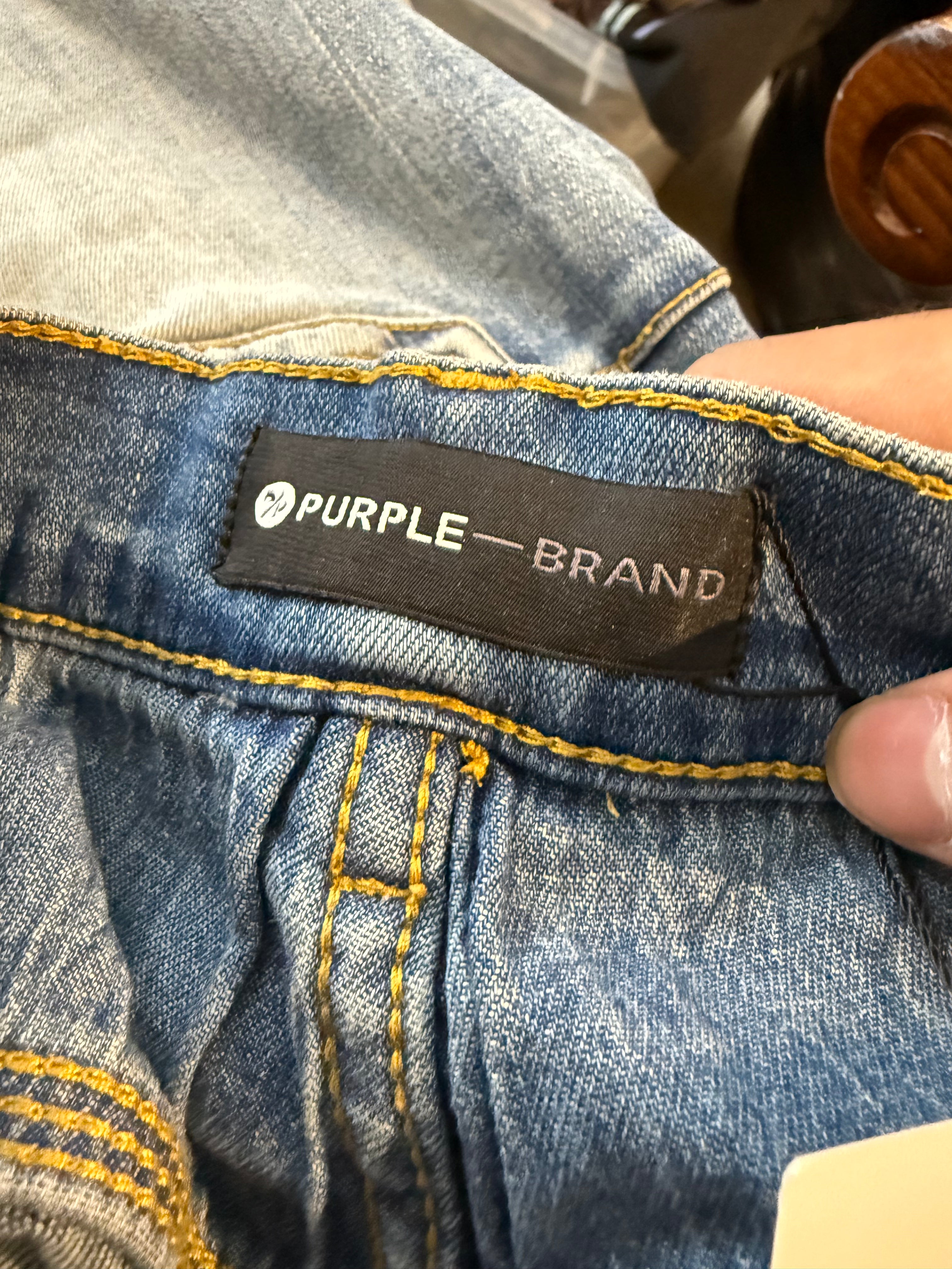Purple Jeans Light Wash Used 36