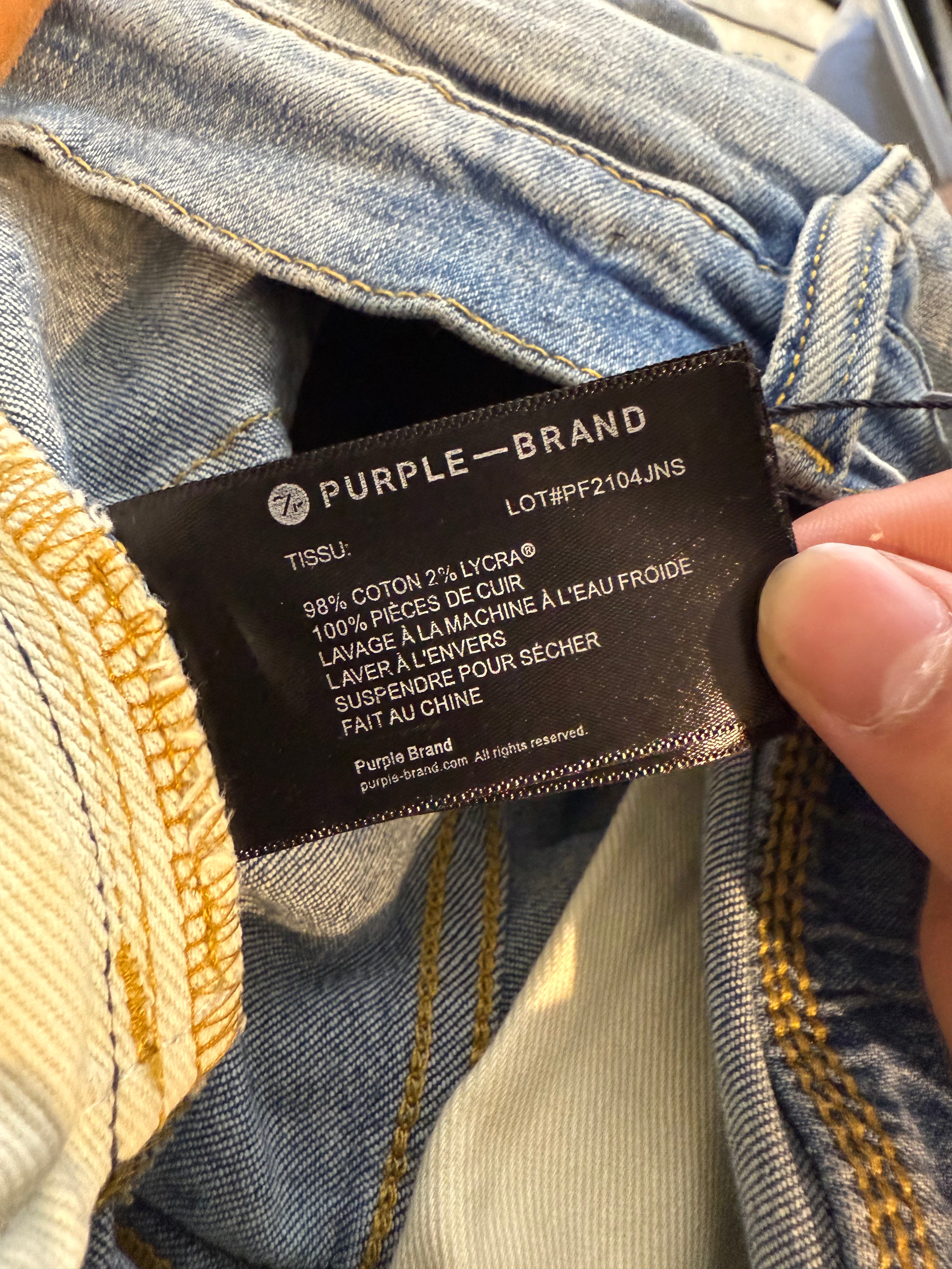 Purple Jeans Light Wash Used 36