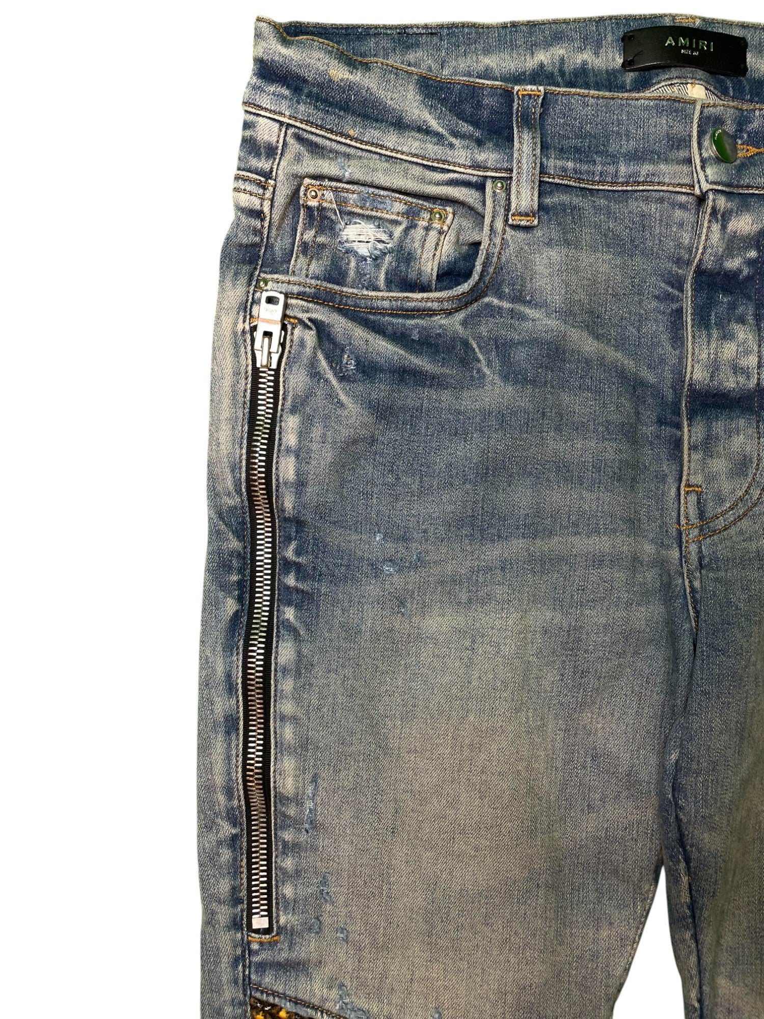 Amiri MX2 'Bee' Patch Blue Jeans