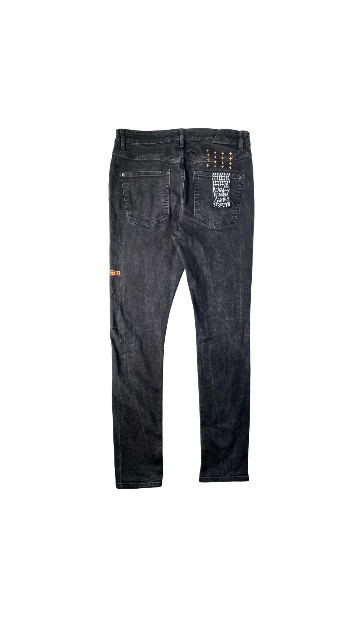 Ksubi Black Wash & Orange Jeans