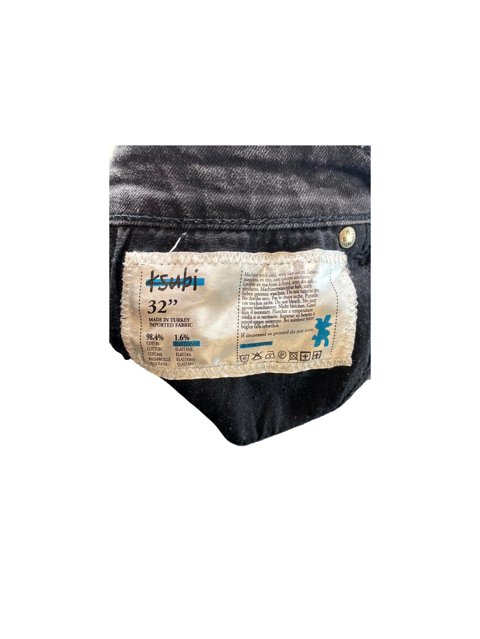 Ksubi Black Wash & Orange Jeans
