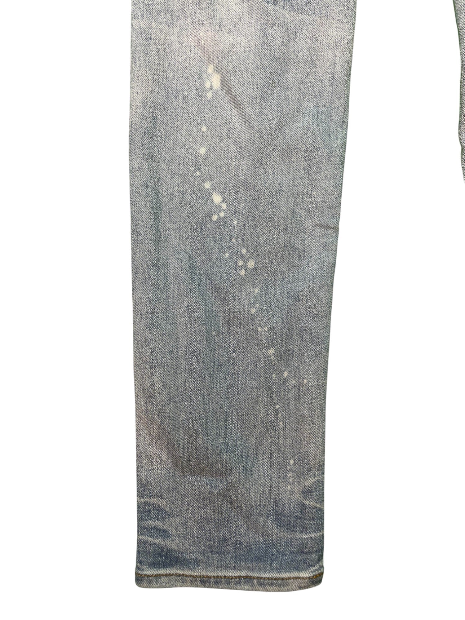 Amiri Side Logo Paint Drip Light Wash Jeans