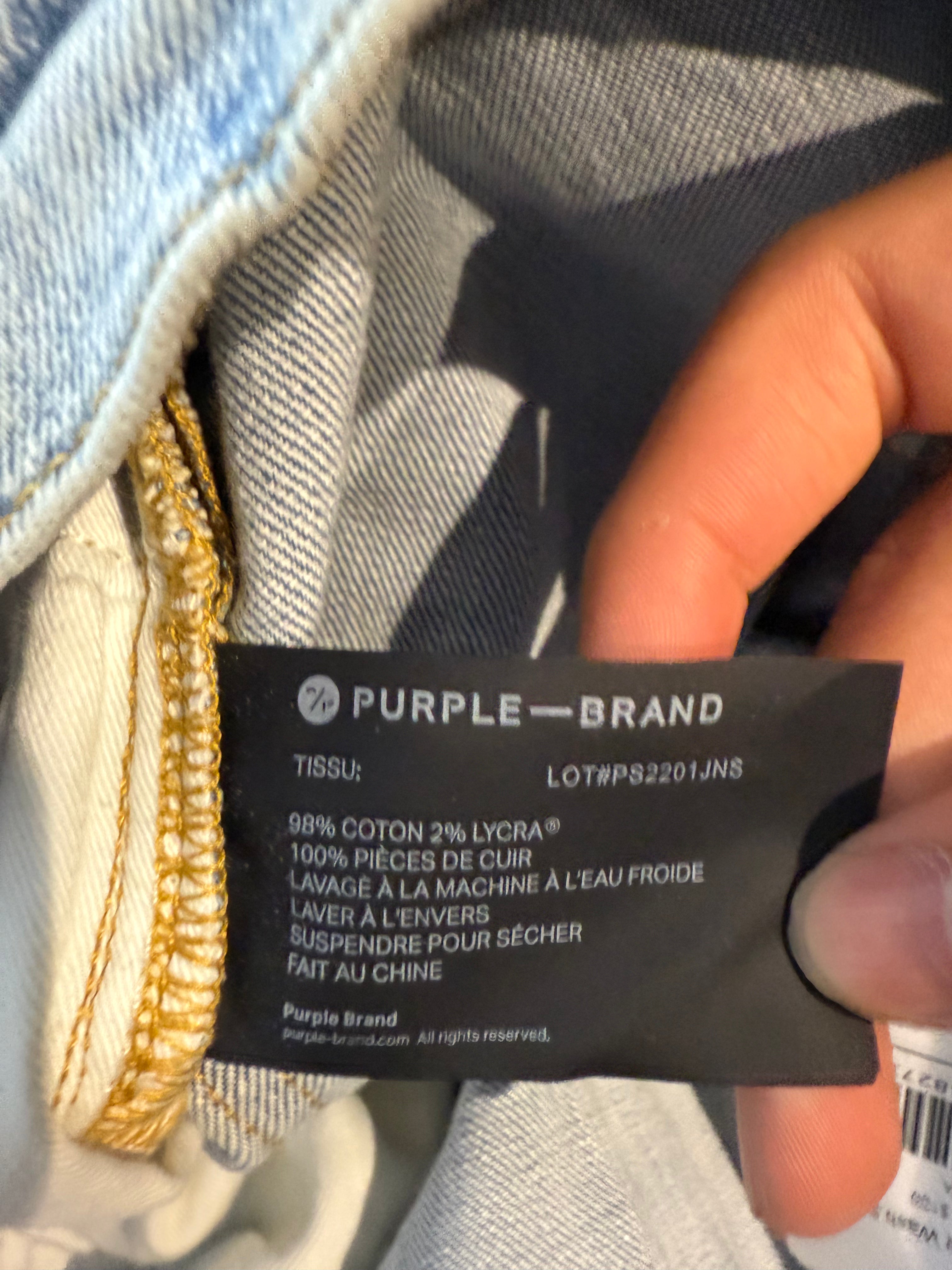 Purple Jeans Light Wash Splatter Used 38