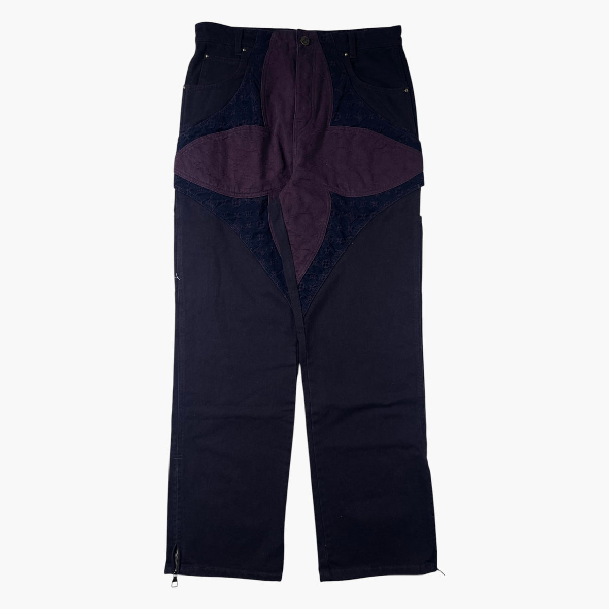 Louis Vuitton "Flower Monogram" Straight Burgundy Jeans