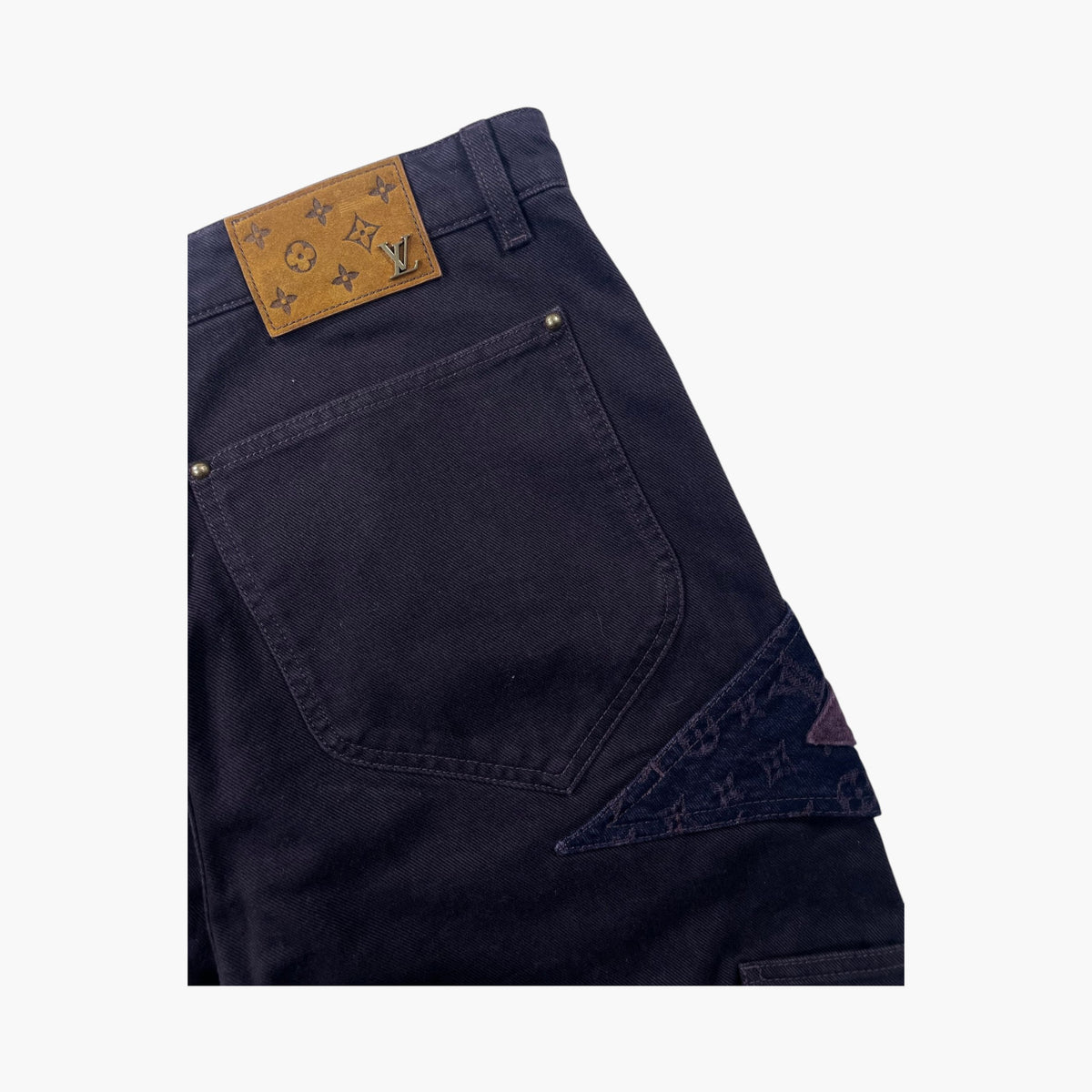 Louis Vuitton "Flower Monogram" Straight Burgundy Jeans