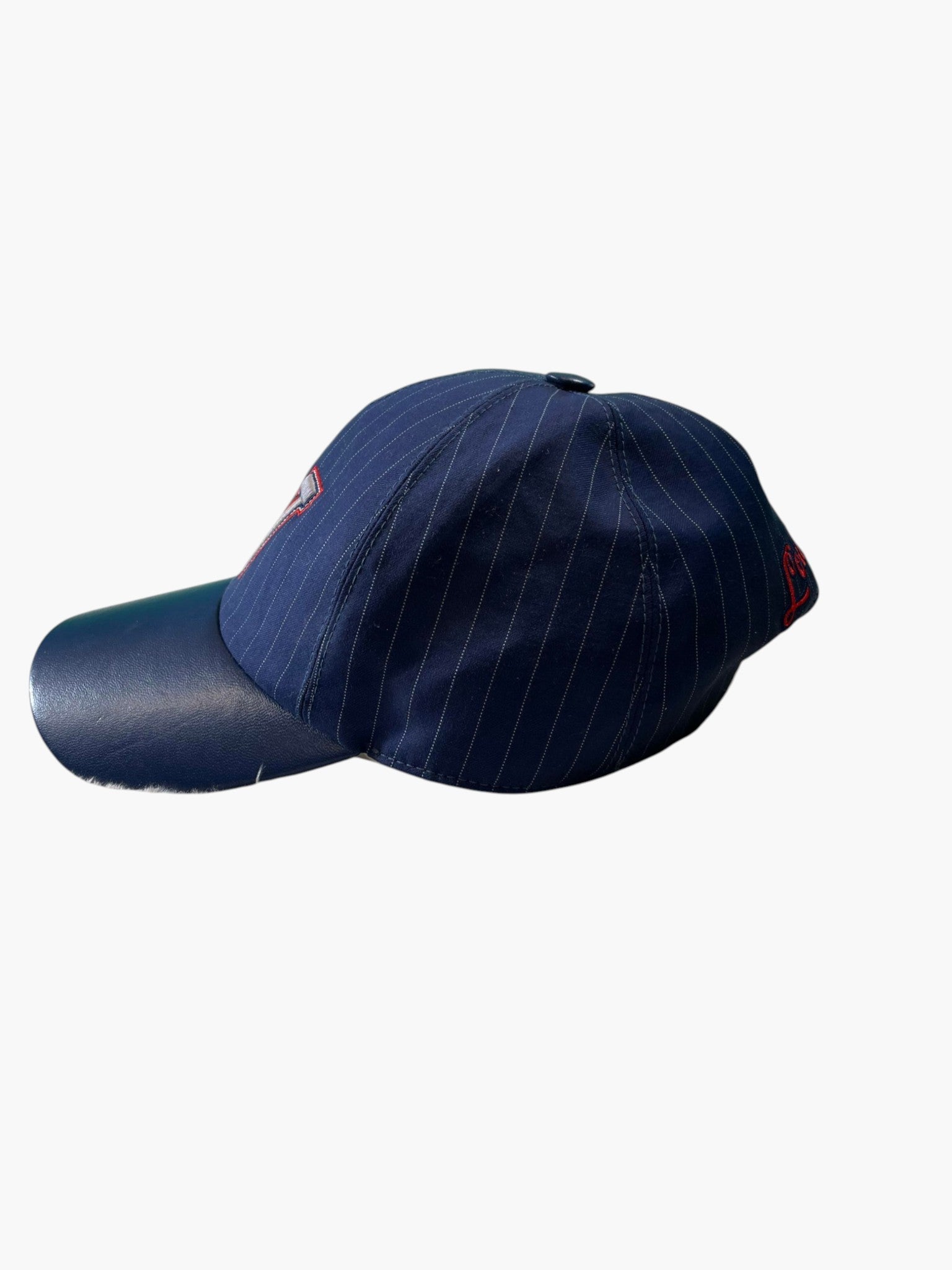 Louis Vuitton Pinstripe Embroidered Logo Navy Hat
