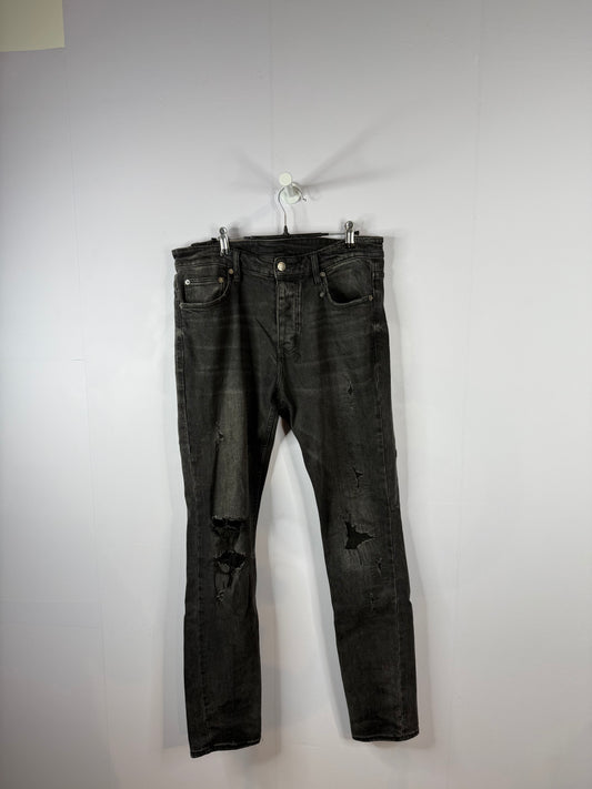 Ksubi Jeans Black Wash Ripped Used 33