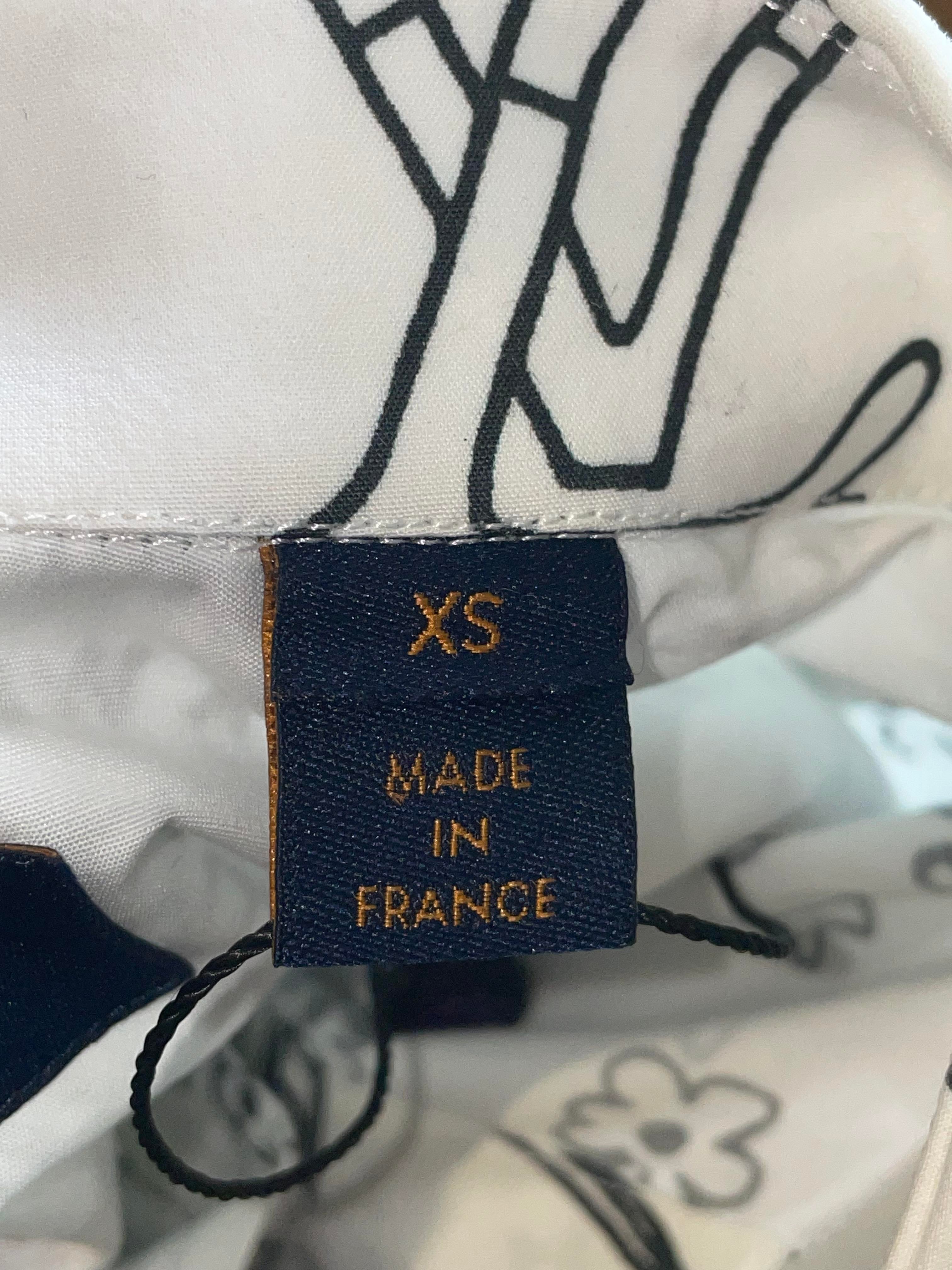 Louis Vuitton Multi Logo Print White & Black Button Up Shirt