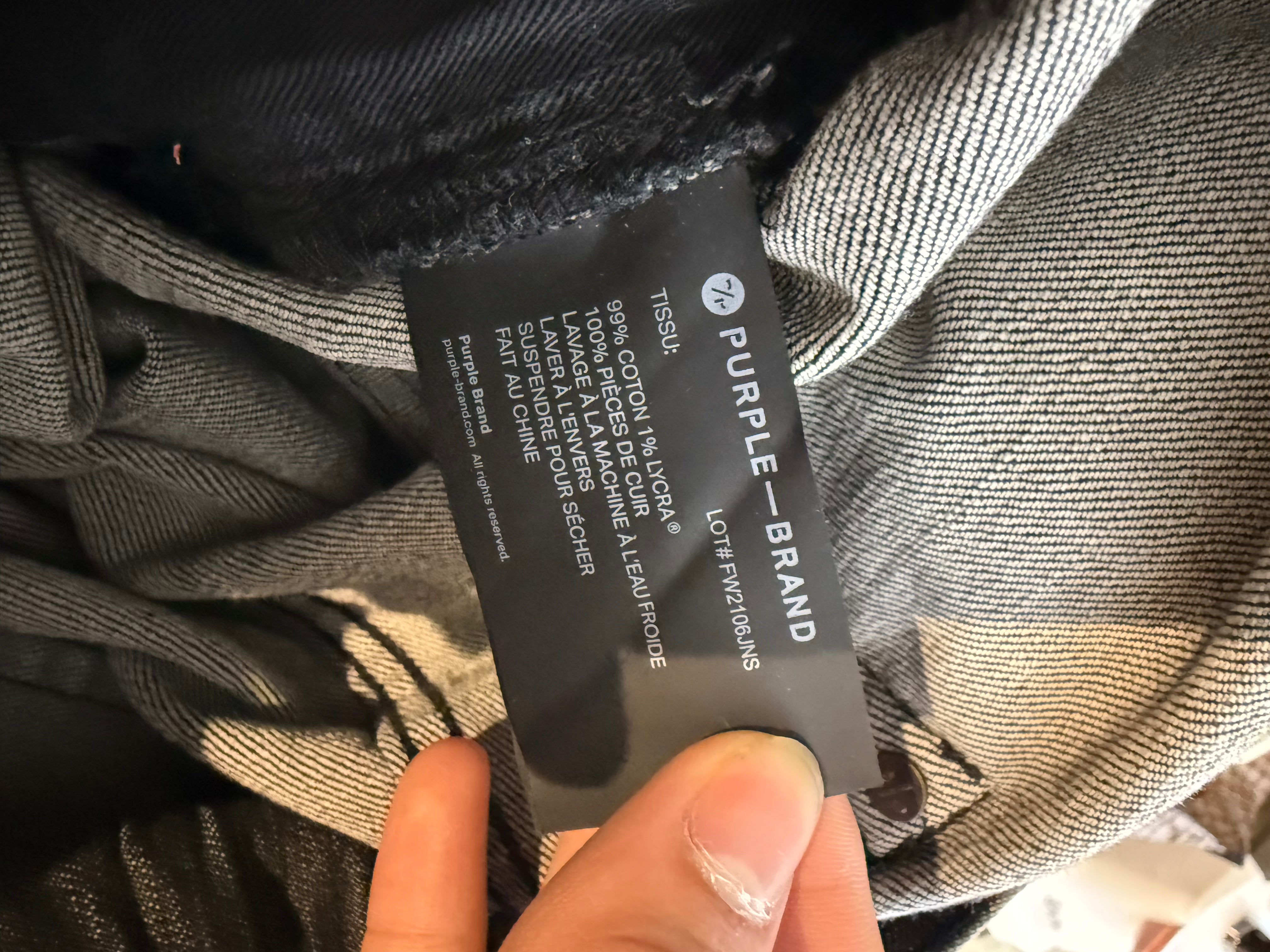 Purple Brand Jeans Black Knee Rip Used 34