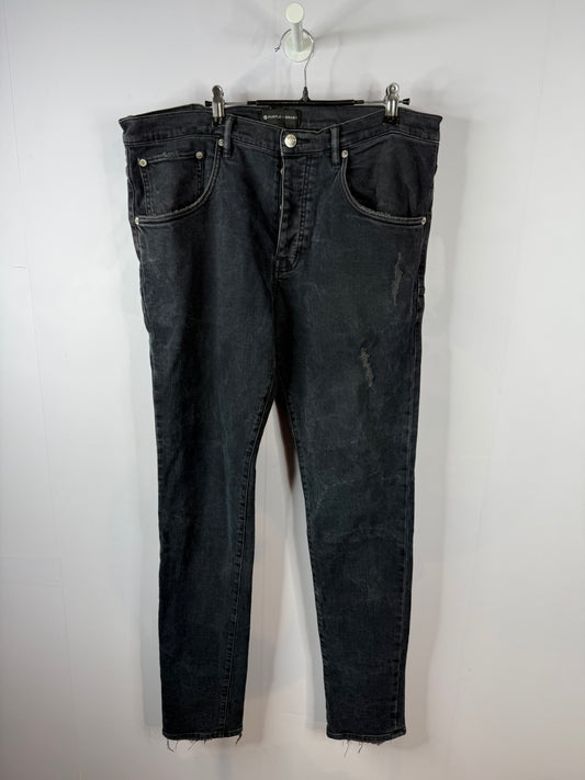 Purple Jeans Black Distressed Used 34