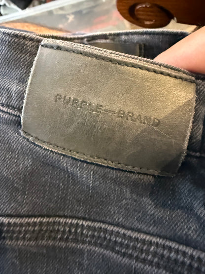 Purple Jeans Black Distressed Used 34