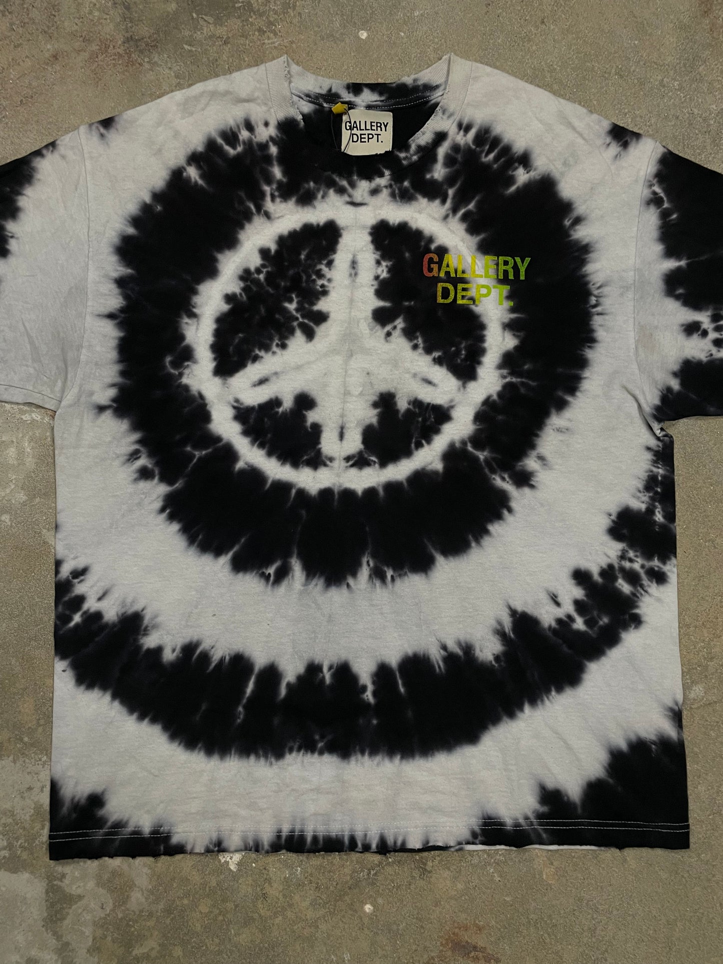 Gallery Dept Tie Dye Peace Logo Tee Used Large