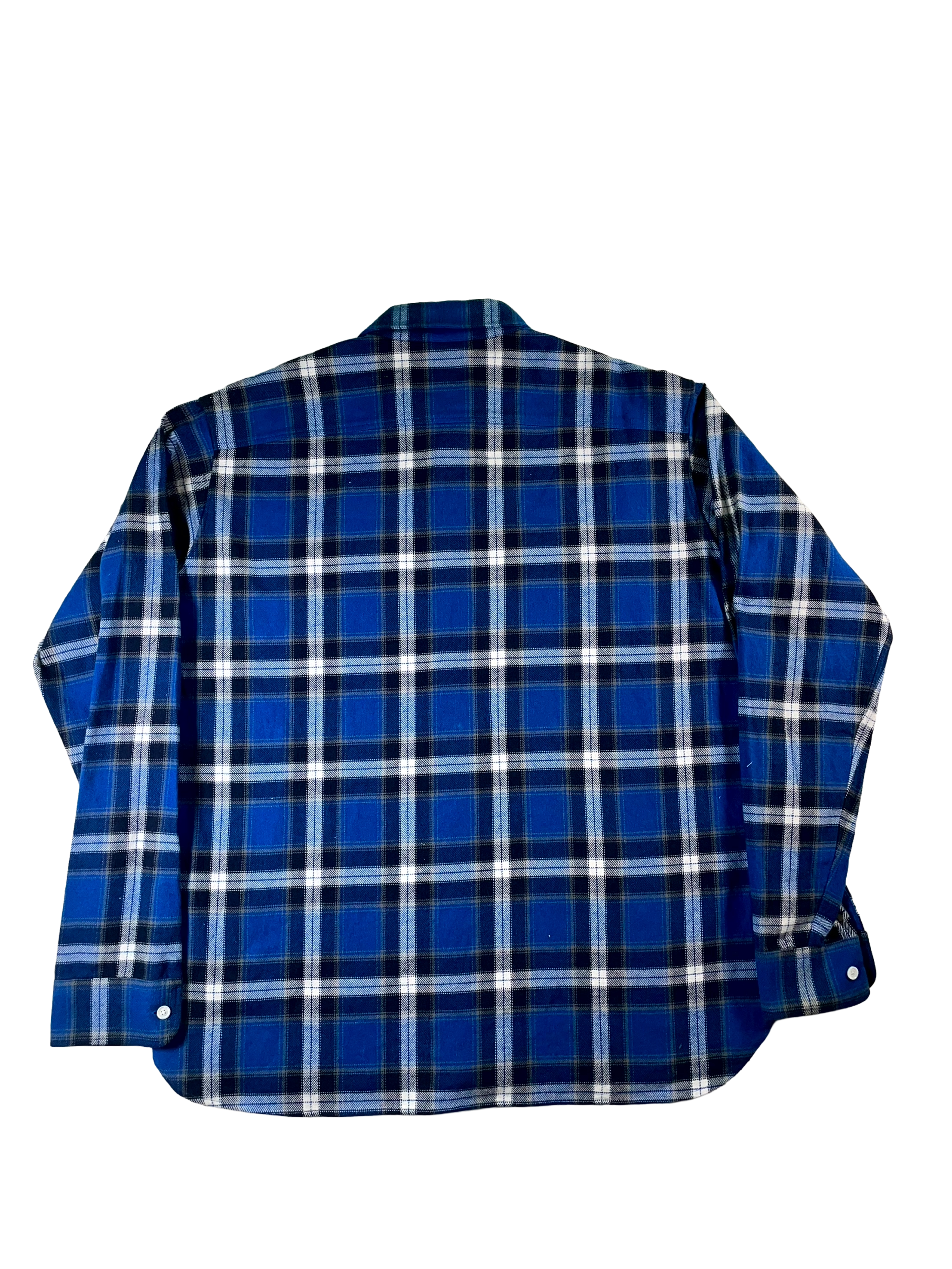 Givenchy Button Up Flannel Blue & Navy Shirt
