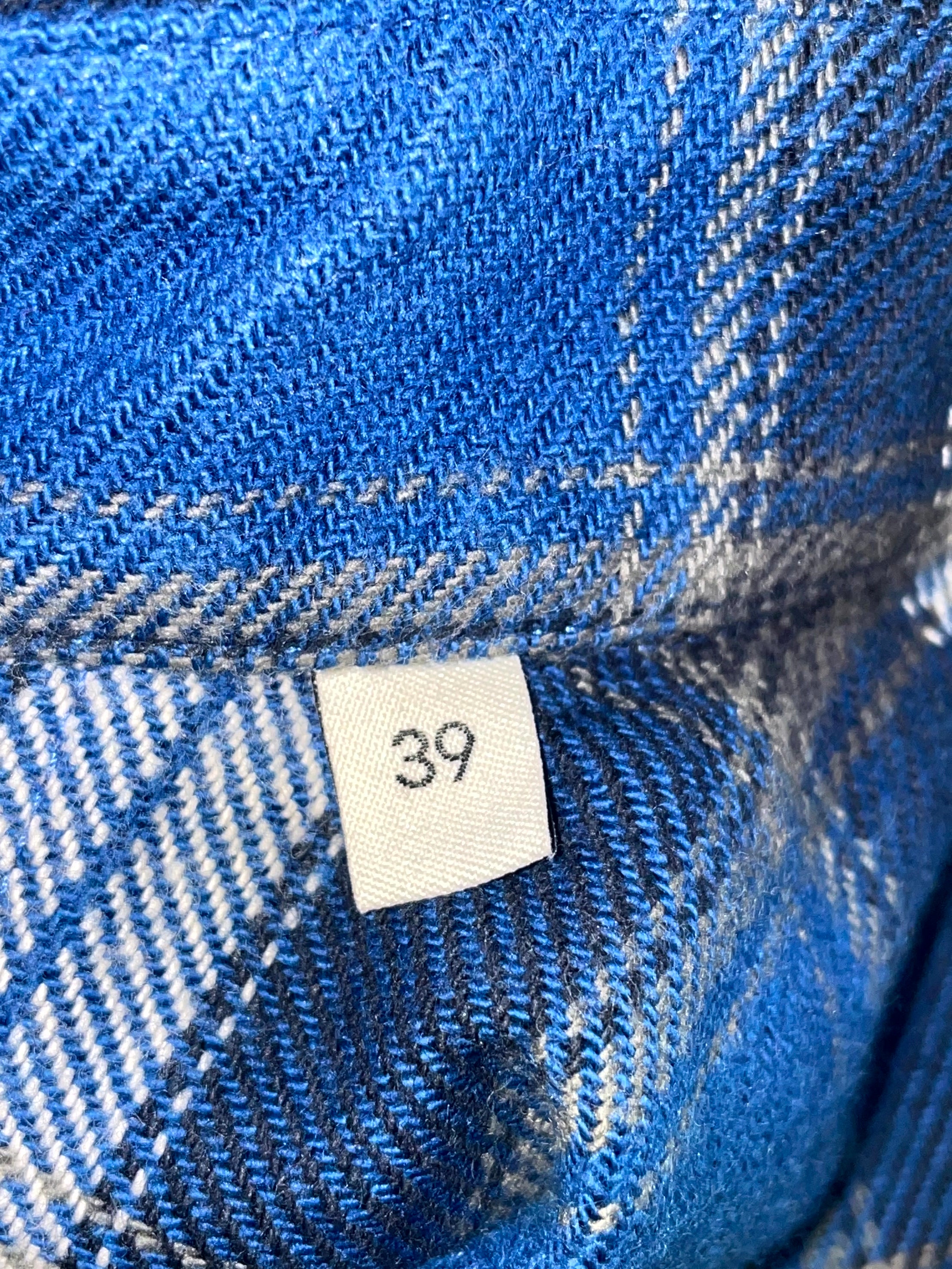 Givenchy Button Up Flannel Blue & Navy Shirt