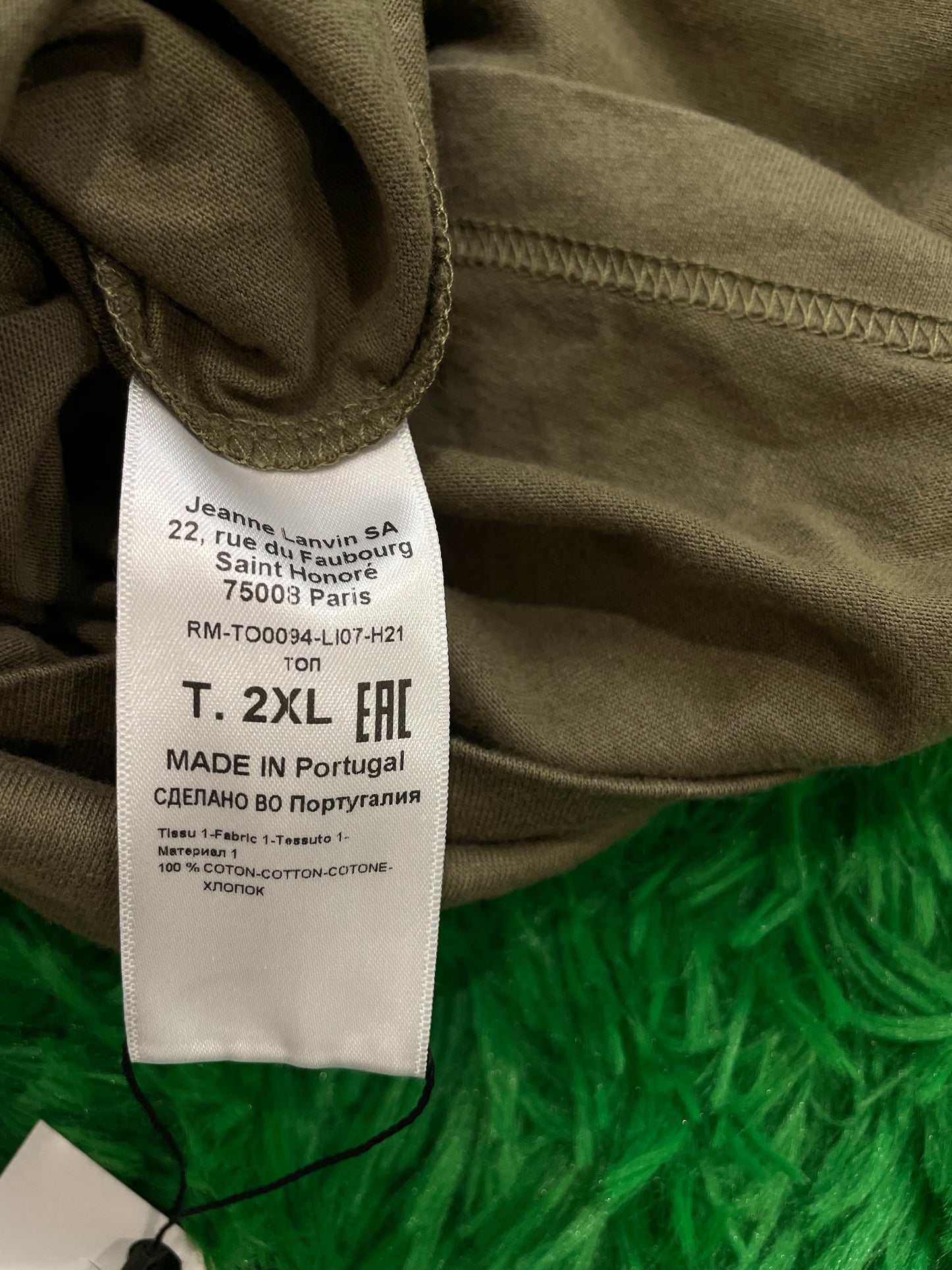 Lanvin Tee Olive Used 2XL